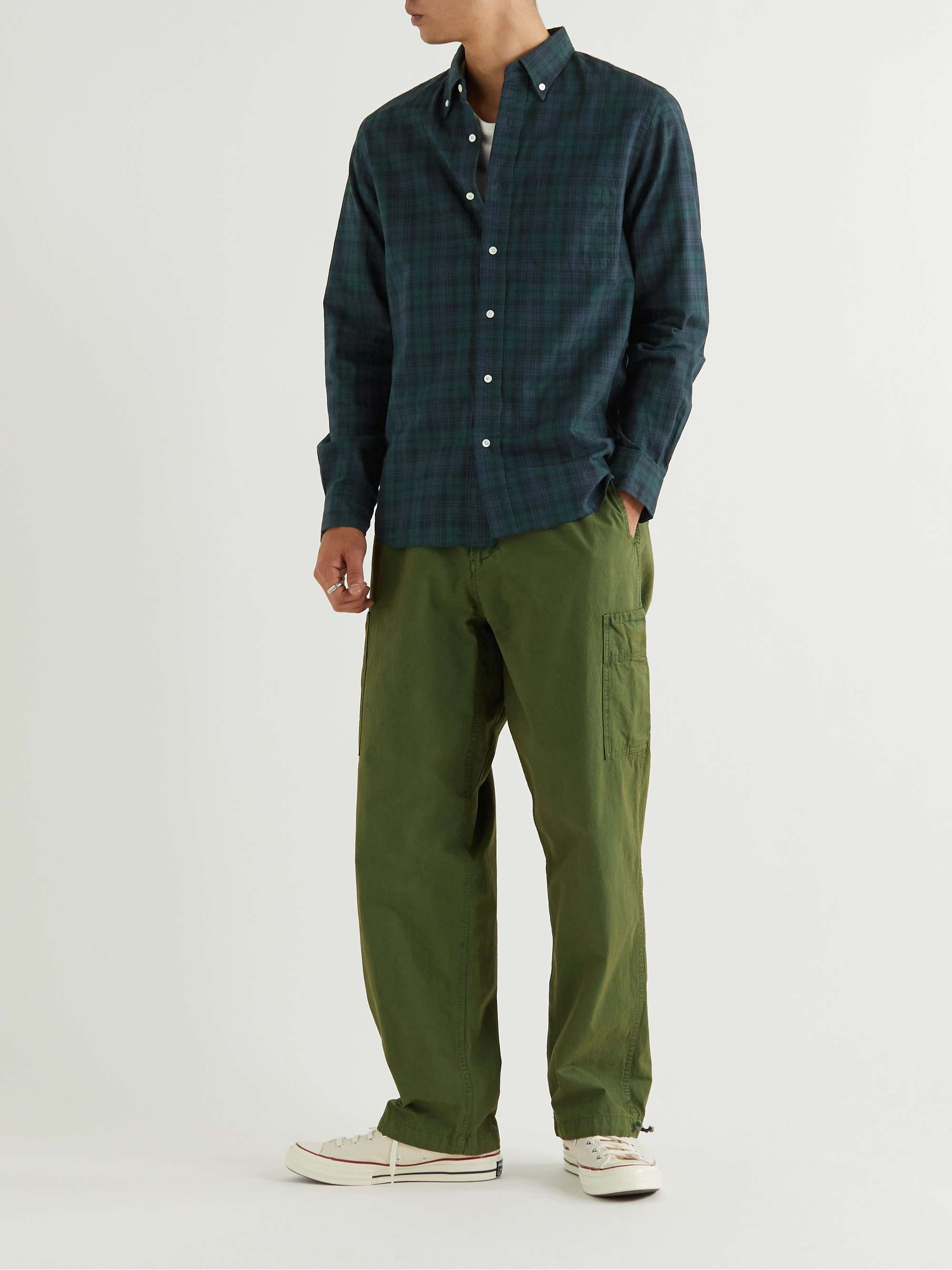 BEAMS PLUS Button-Down Collar Checked Cotton Shirt