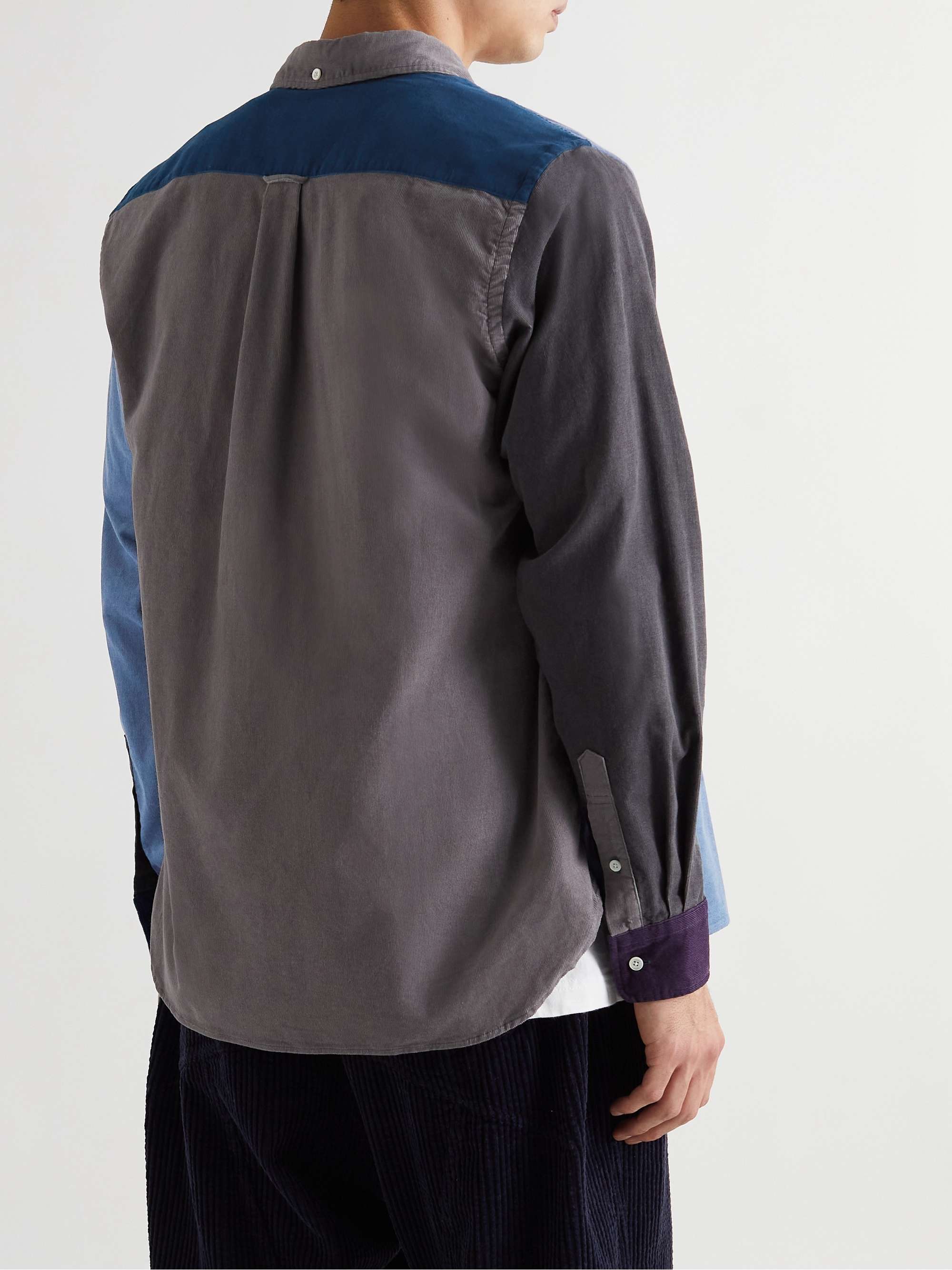 BEAMS PLUS Colour-Block Corduroy Shirt