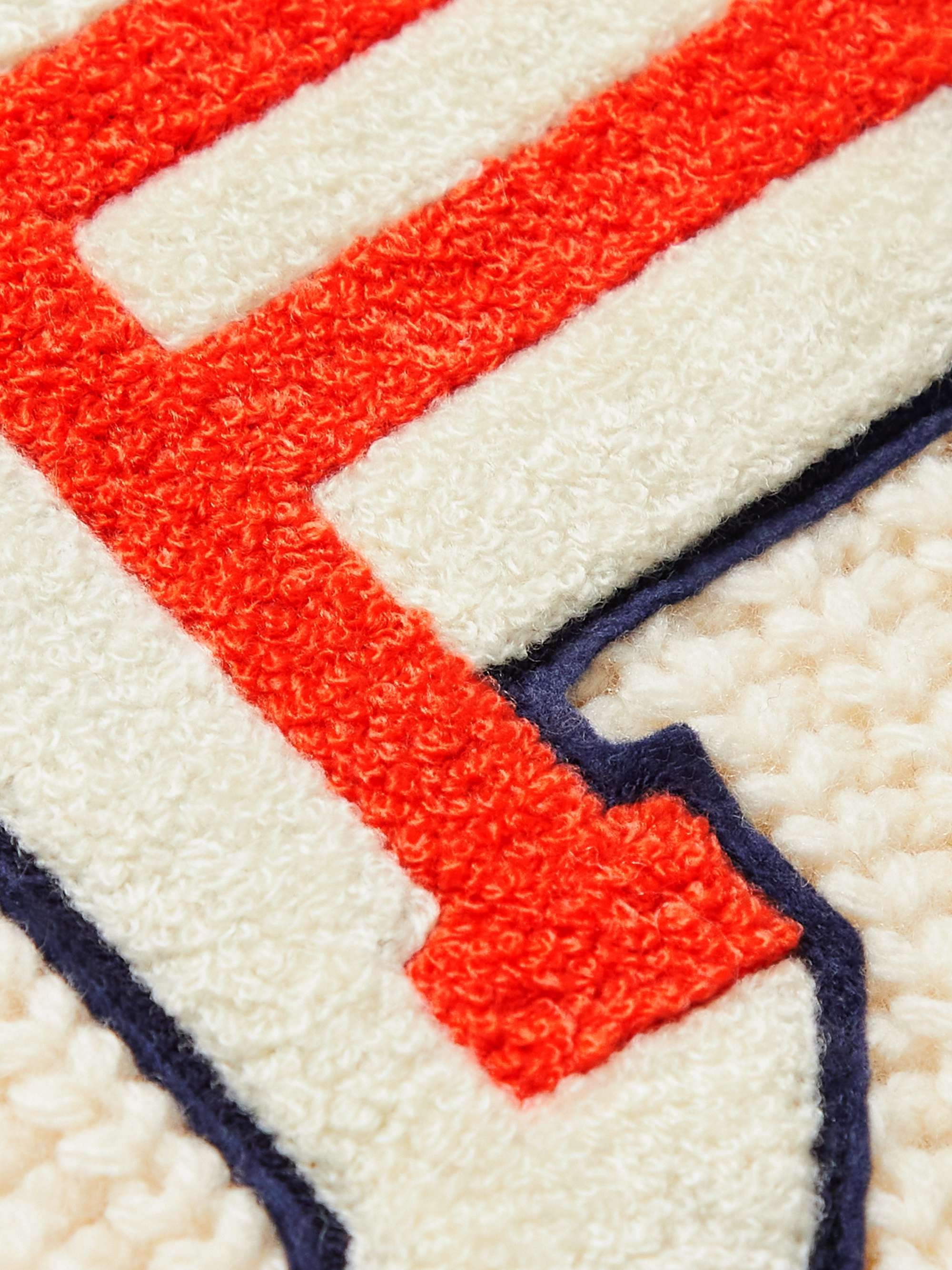 BEAMS PLUS Logo-Appliquéd Ribbed Wool-Blend Cardigan