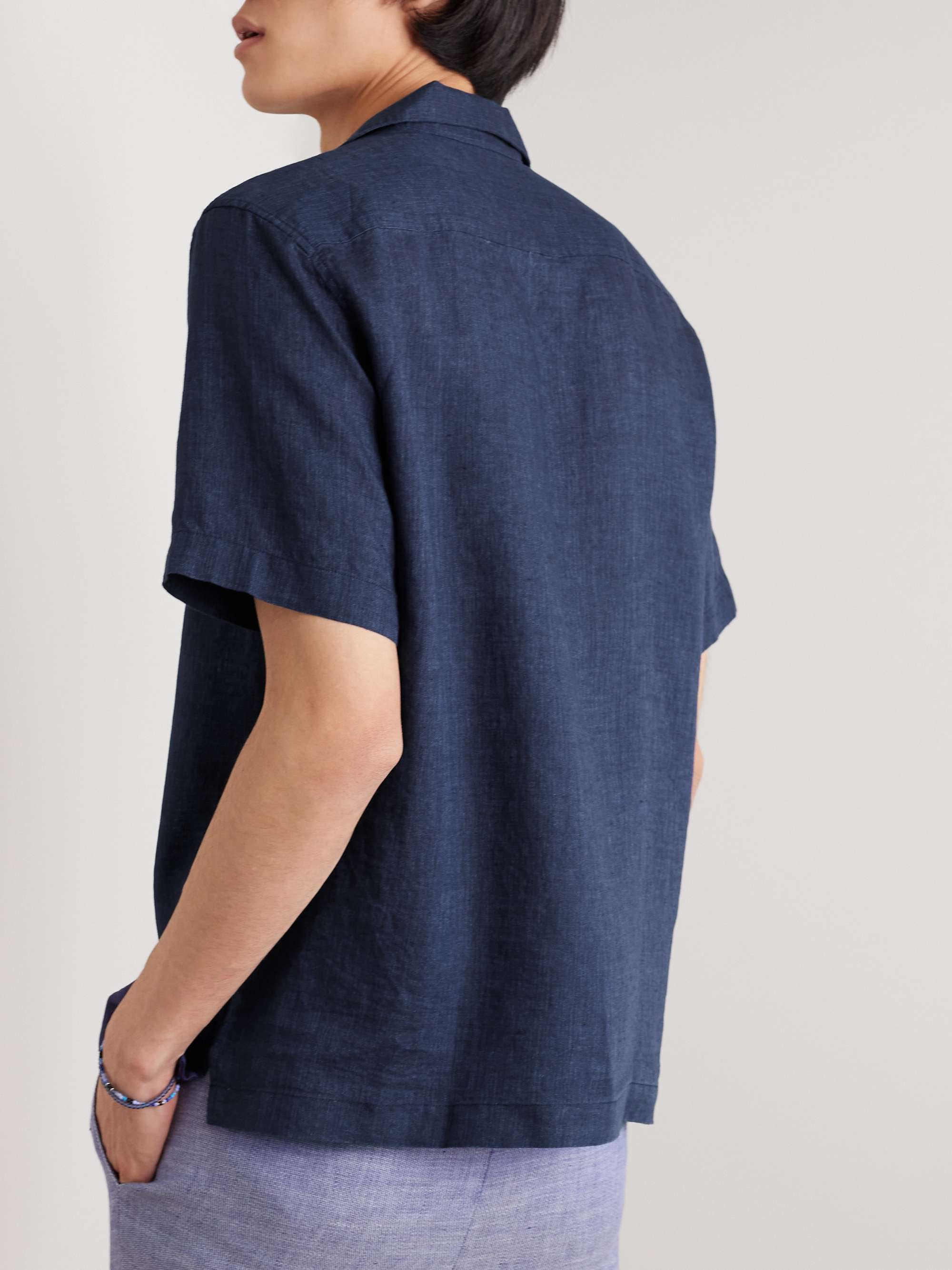 FRESCOBOL CARIOCA Angelo Camp-Collar Linen Shirt
