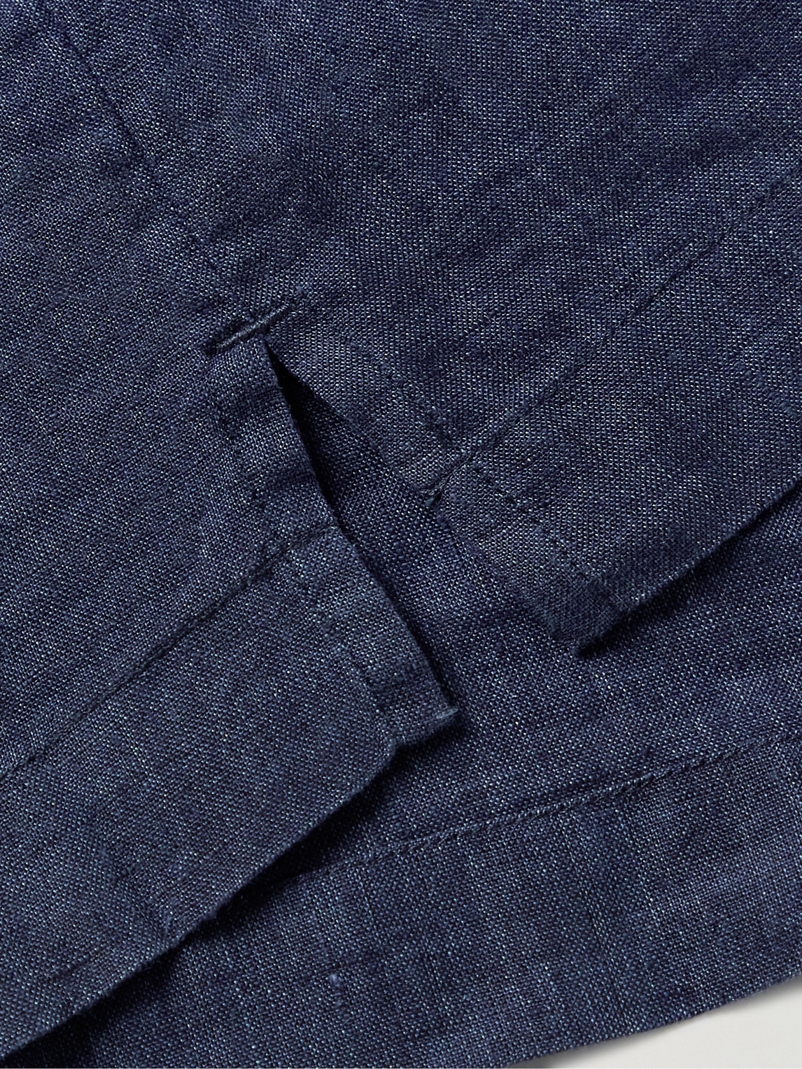 Frescobol Carioca Angelo Camp-collar Linen Shirt In Blue