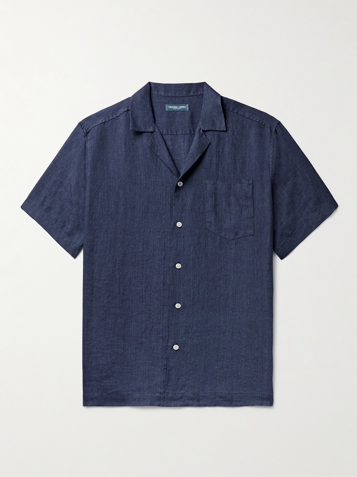 Frescobol Carioca Angelo Camp-Collar Linen Shirten