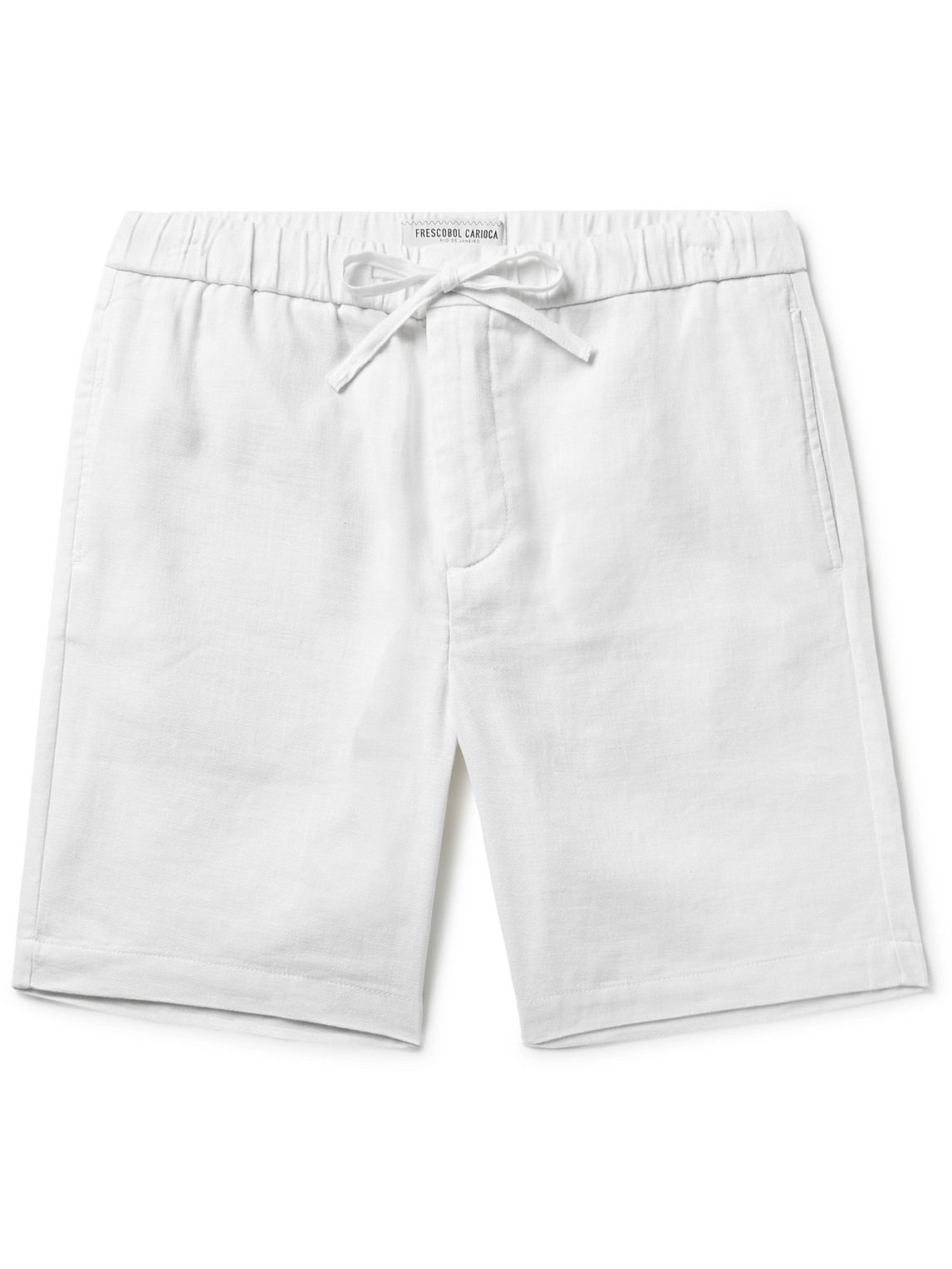 Frescobol Carioca Felipe Linen And Cotton-blend Drawstring Shorts In White