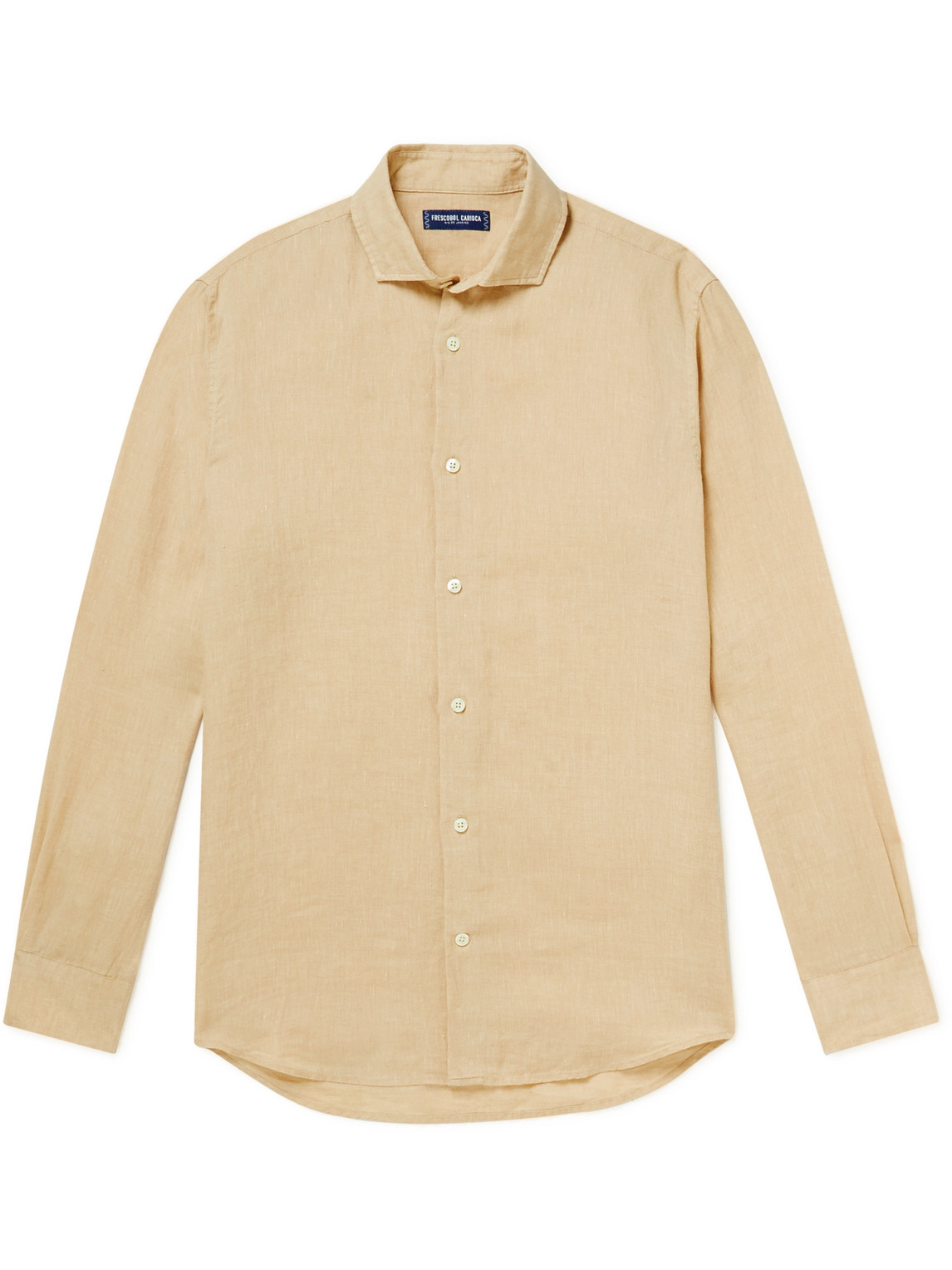 Shop Frescobol Carioca Antonio Linen Shirt In Neutrals