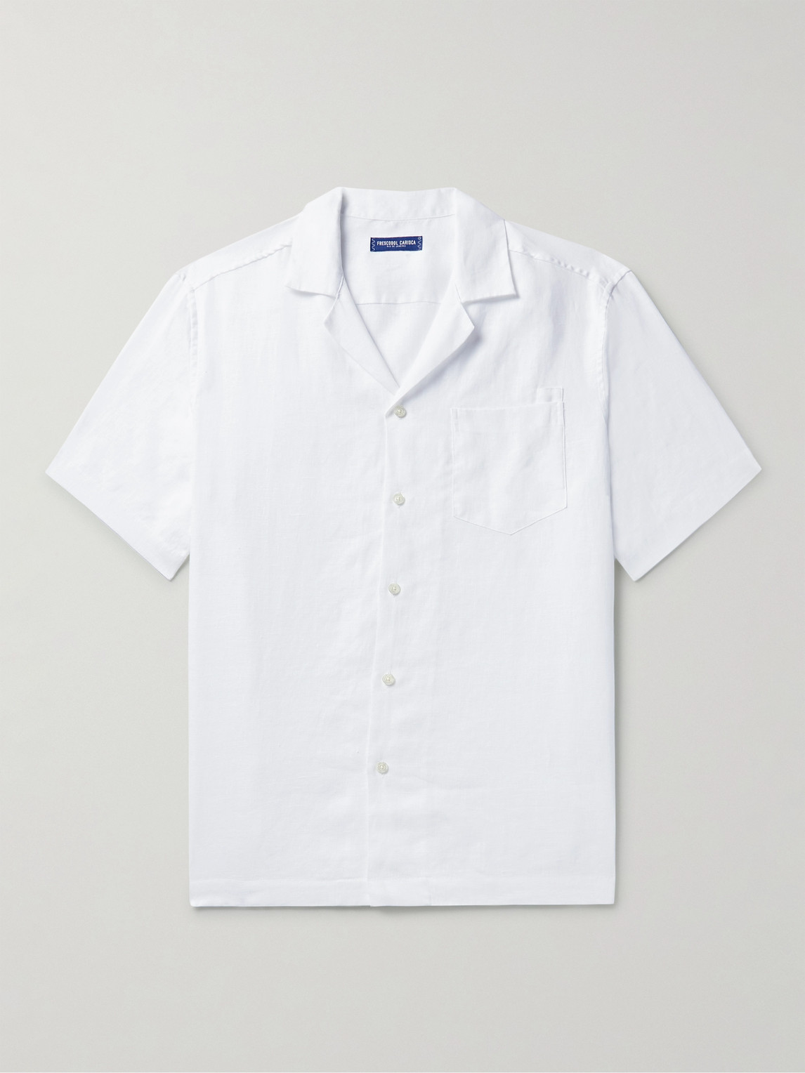 Frescobol Carioca Angelo Camp-Collar Linen hirt - Men