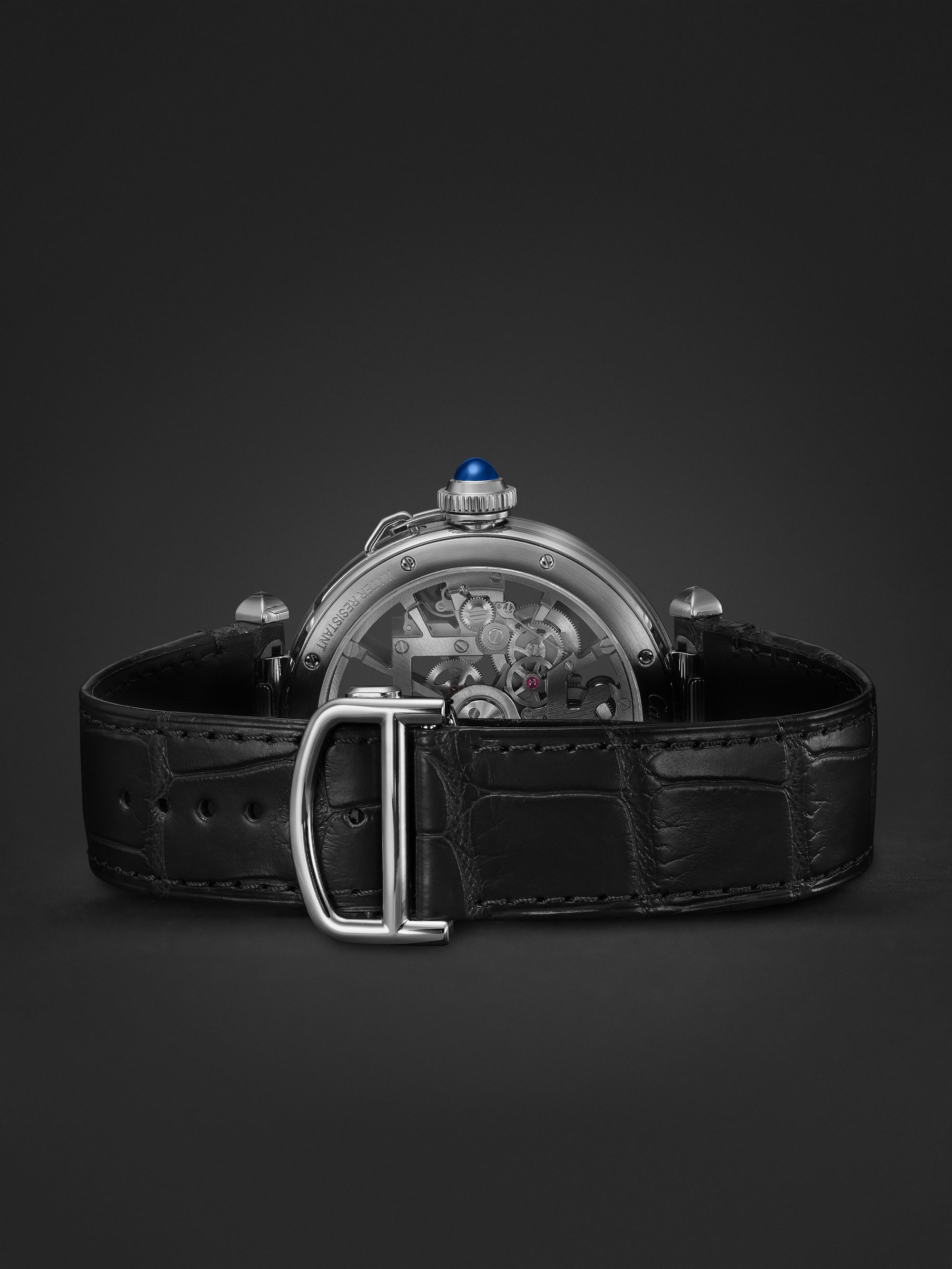 CARTIER Pasha de Cartier Automatic Skeleton 41mm Steel and Alligator Watch, Ref. No. WHPA0017