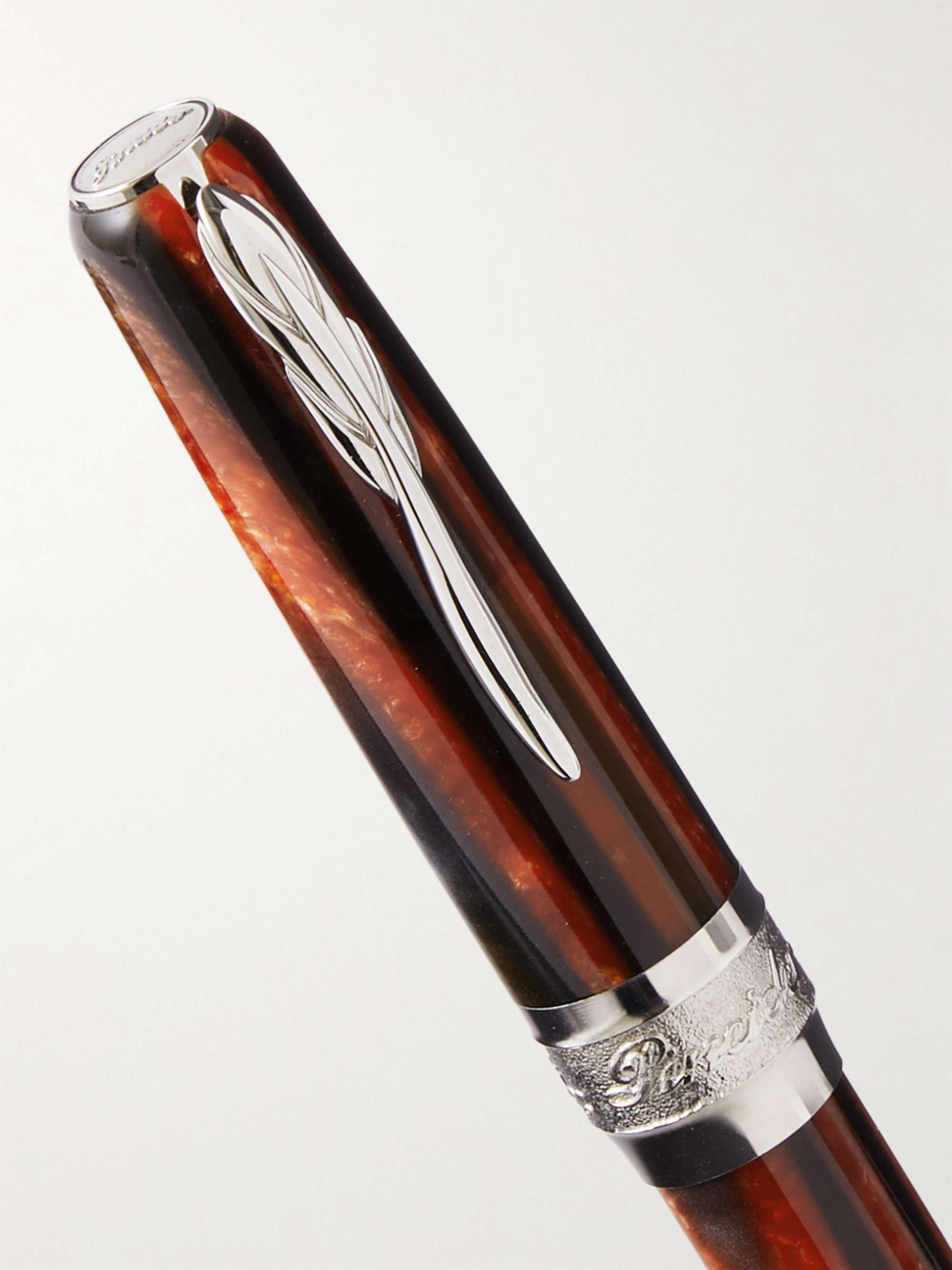 PINEIDER Arco Firefox Celluloid and Palladium Fountain Pen
