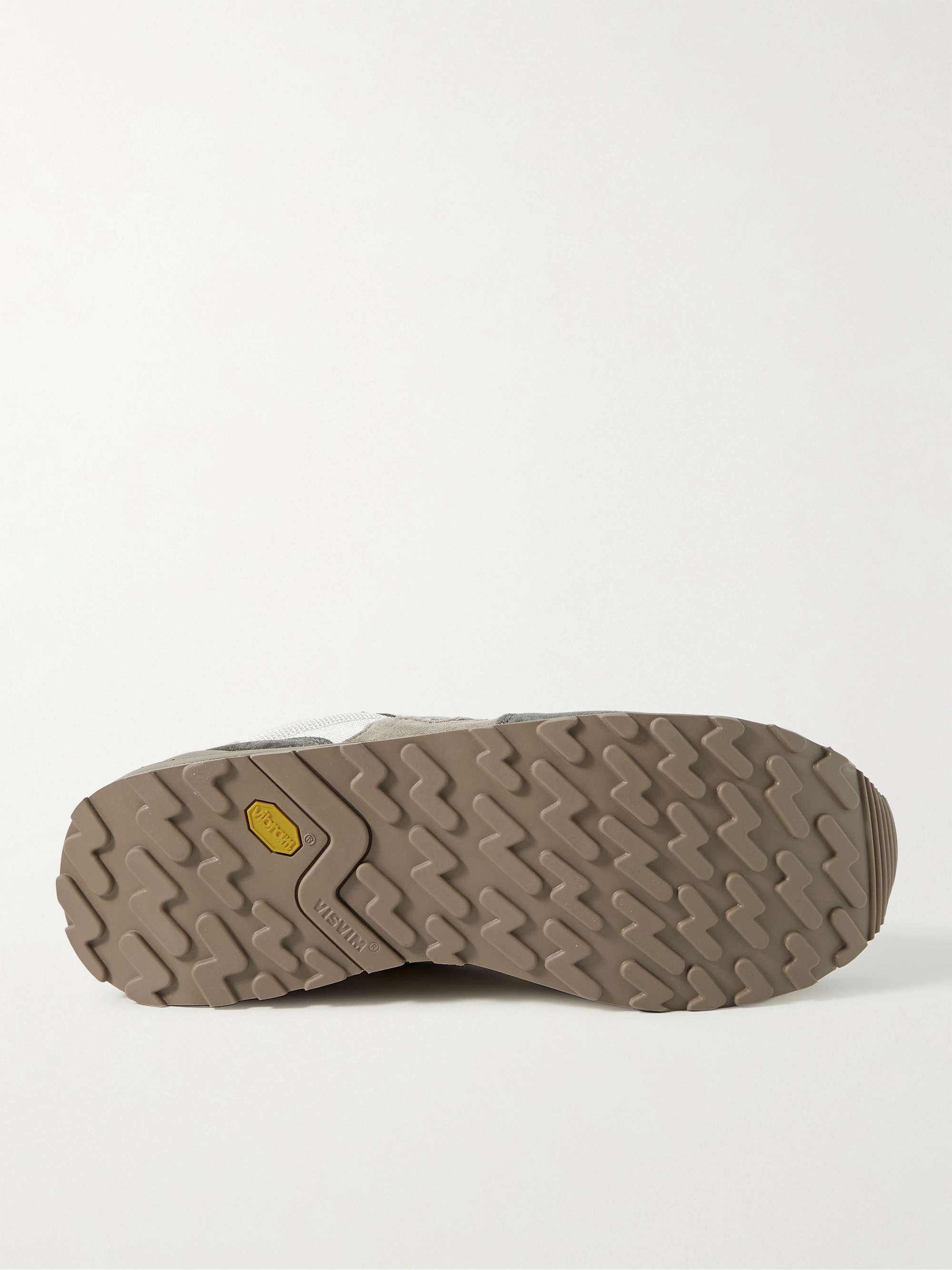 VISVIM Roland Embroidered Leather-Trimmed Suede and Mesh Sneakers