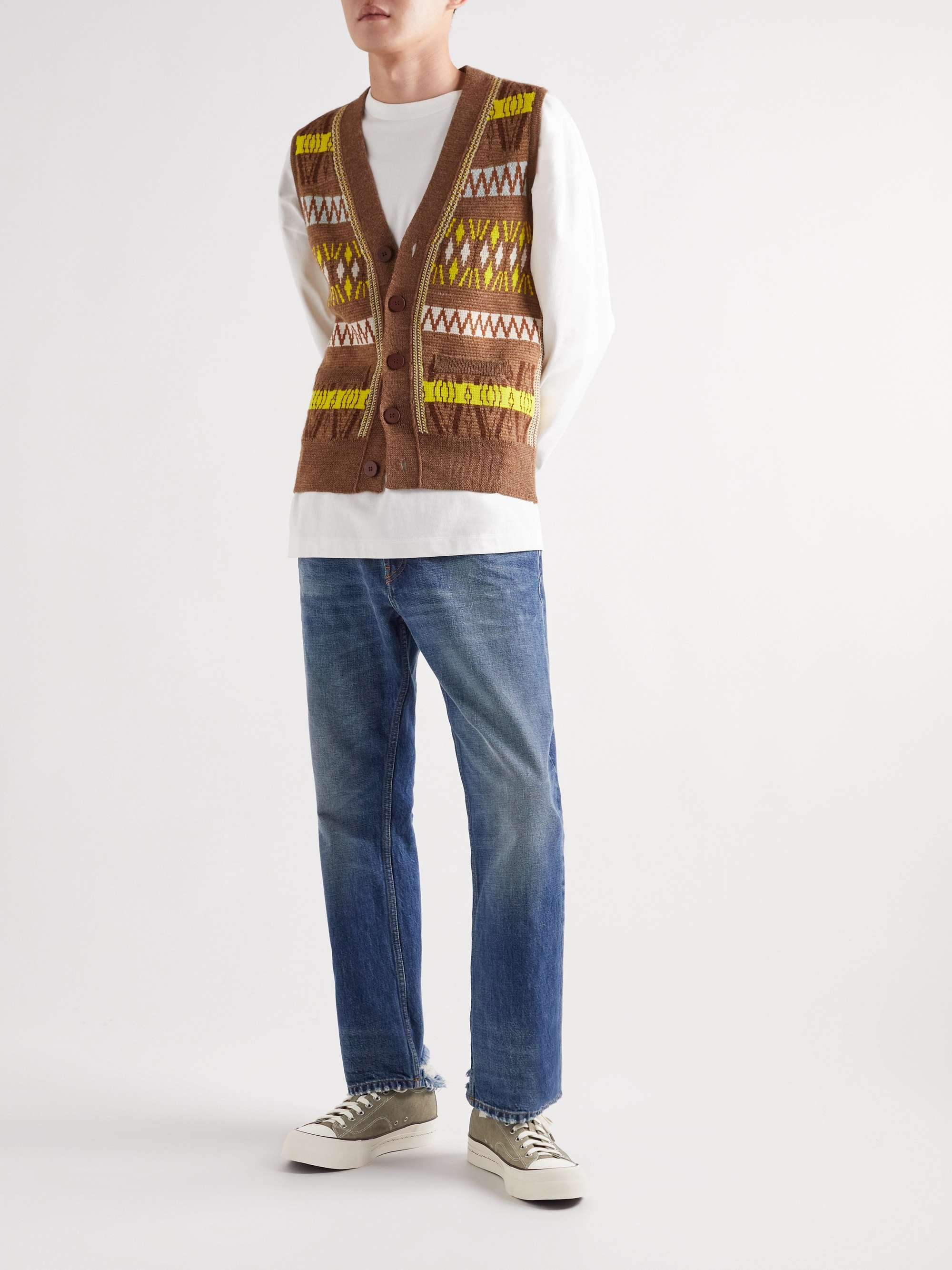 VISVIM Skagway Leather-Trimmed Canvas Sneakers
