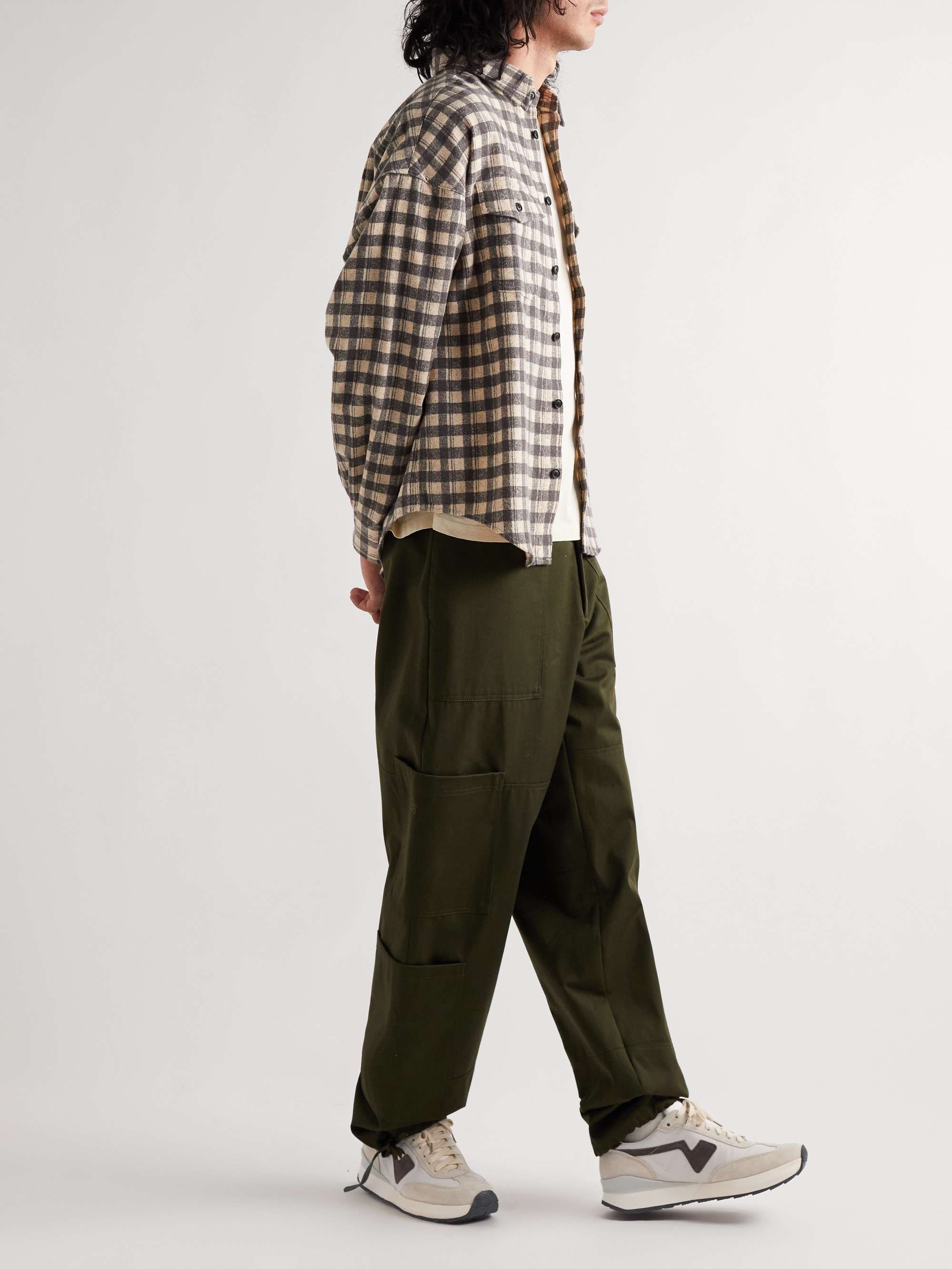 VISVIM FKT Runner Suede and Leather-Trimmed Nylon-Blend Sneakers