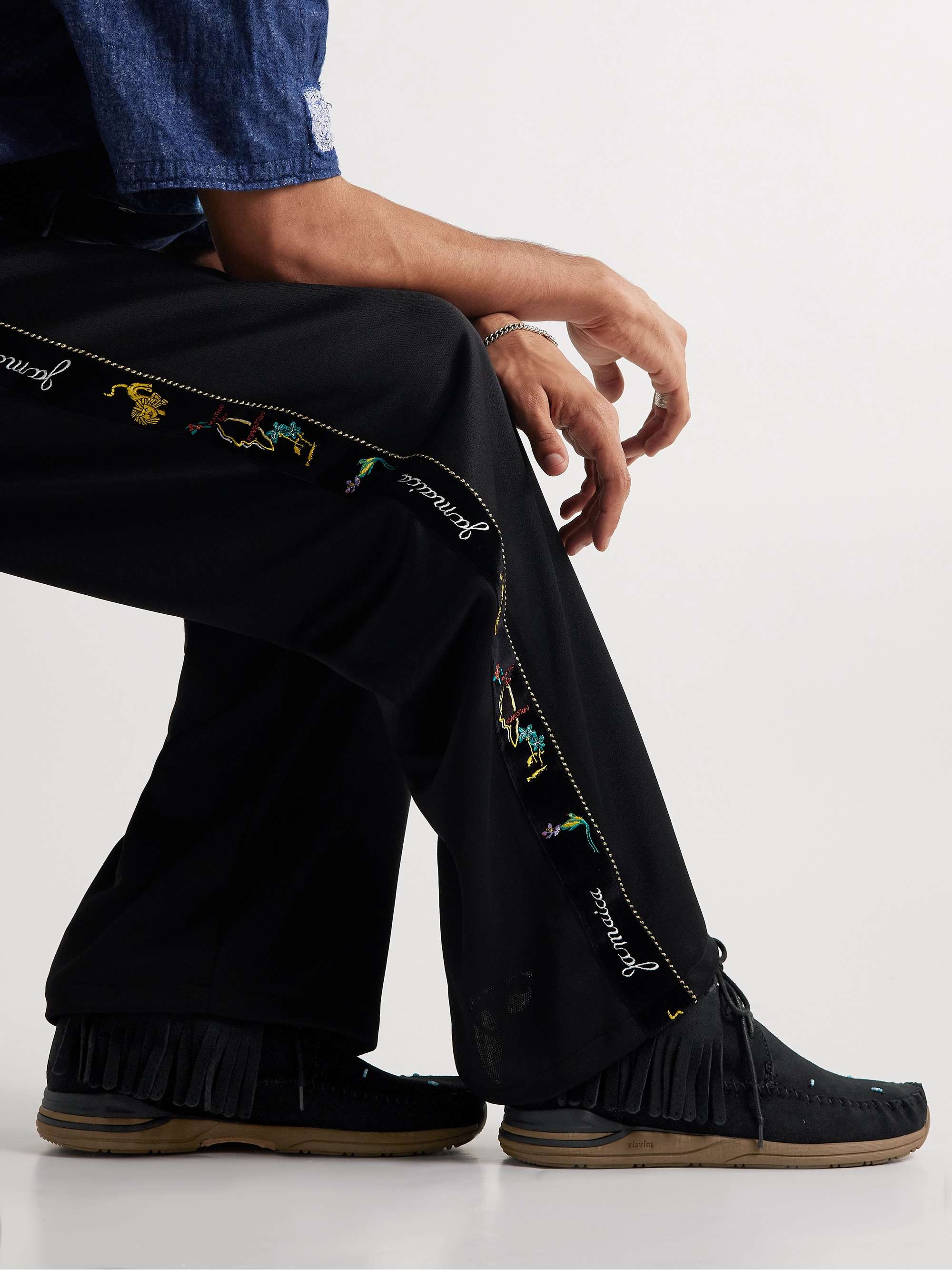 VISVIM FBT Shaman-Folk Fringed Beaded Suede Boots