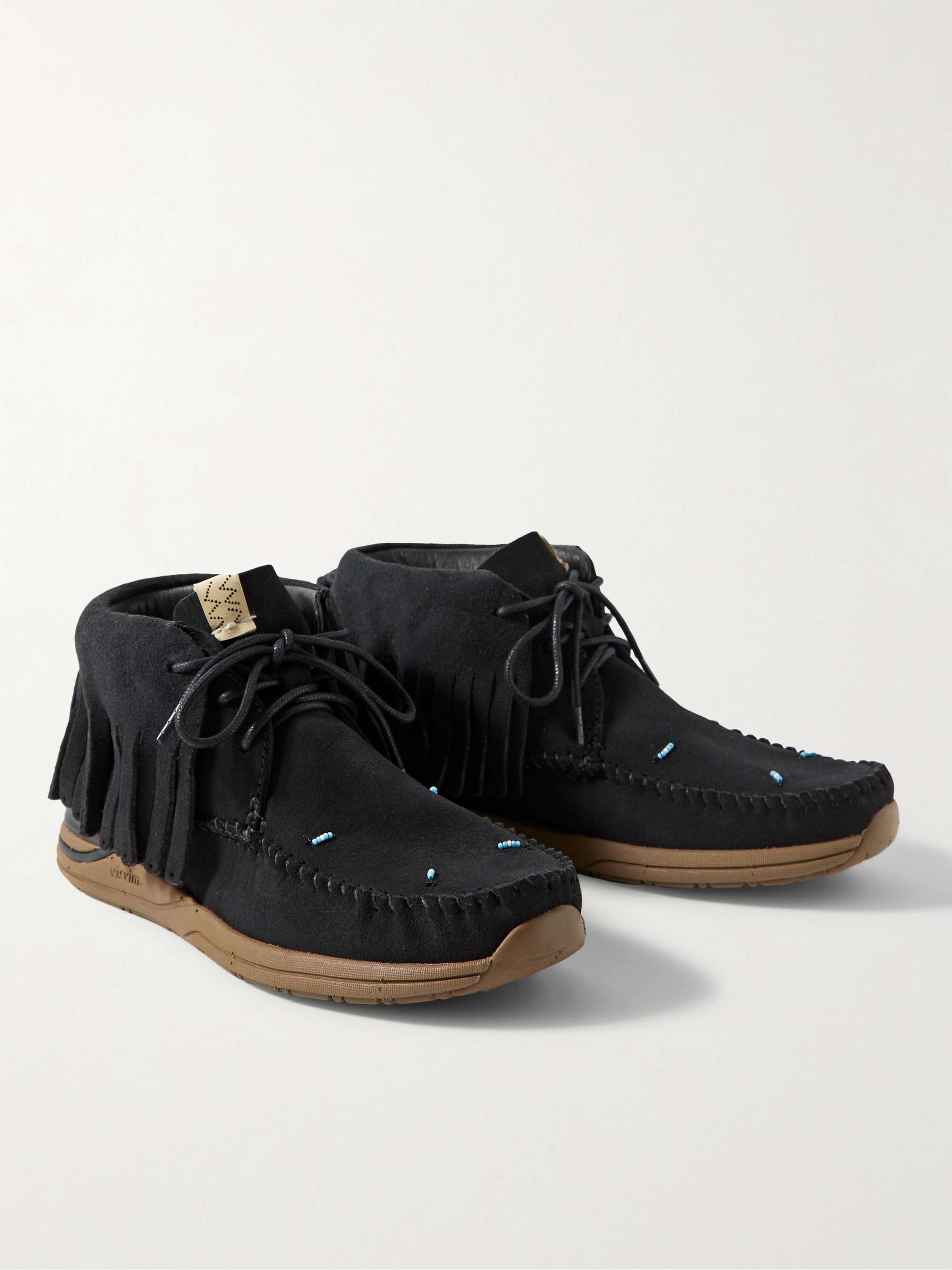 VISVIM FBT Shaman-Folk Fringed Beaded Suede Boots