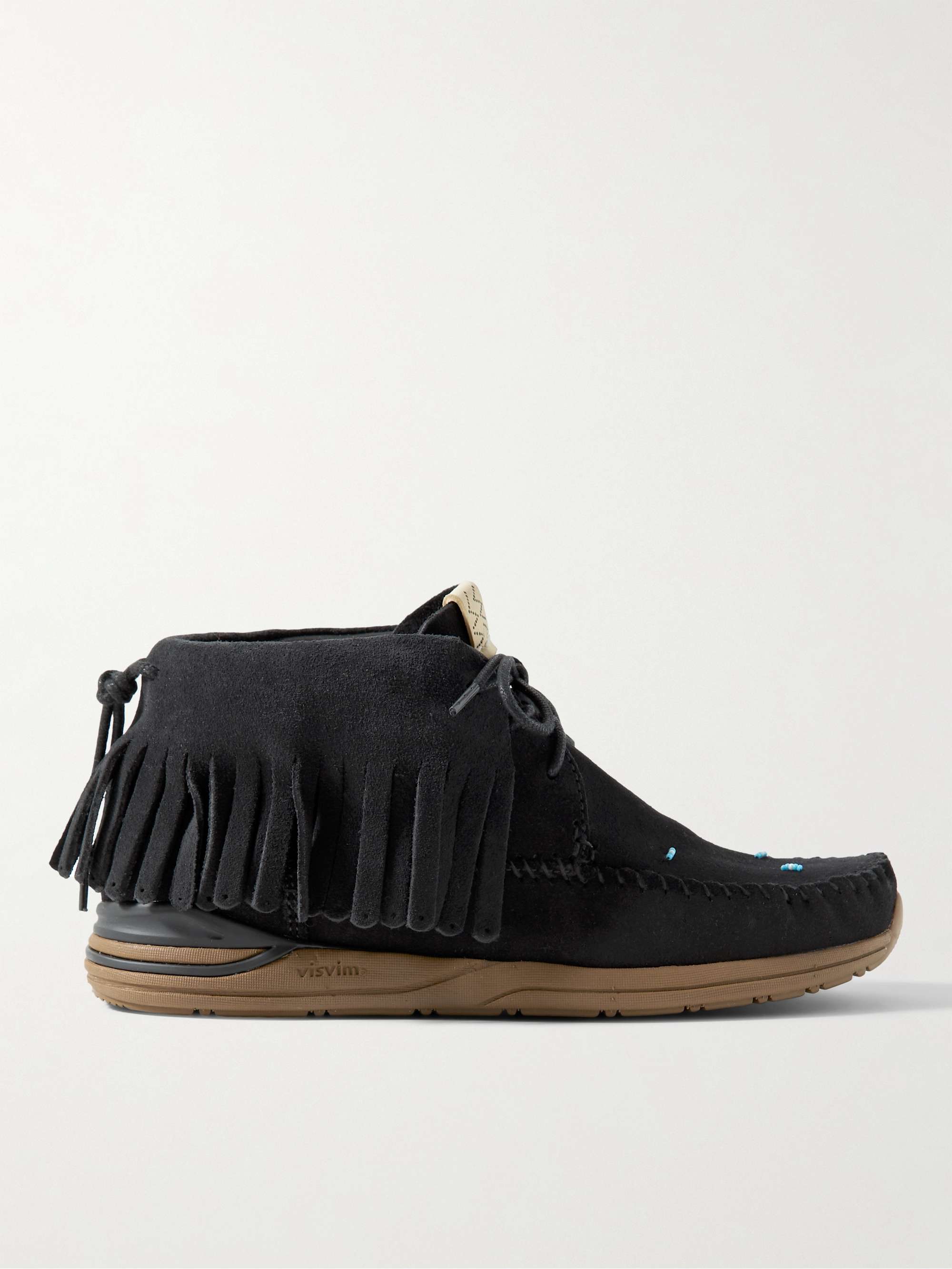 FBT Shaman-Folk Fringed Beaded Suede Boots