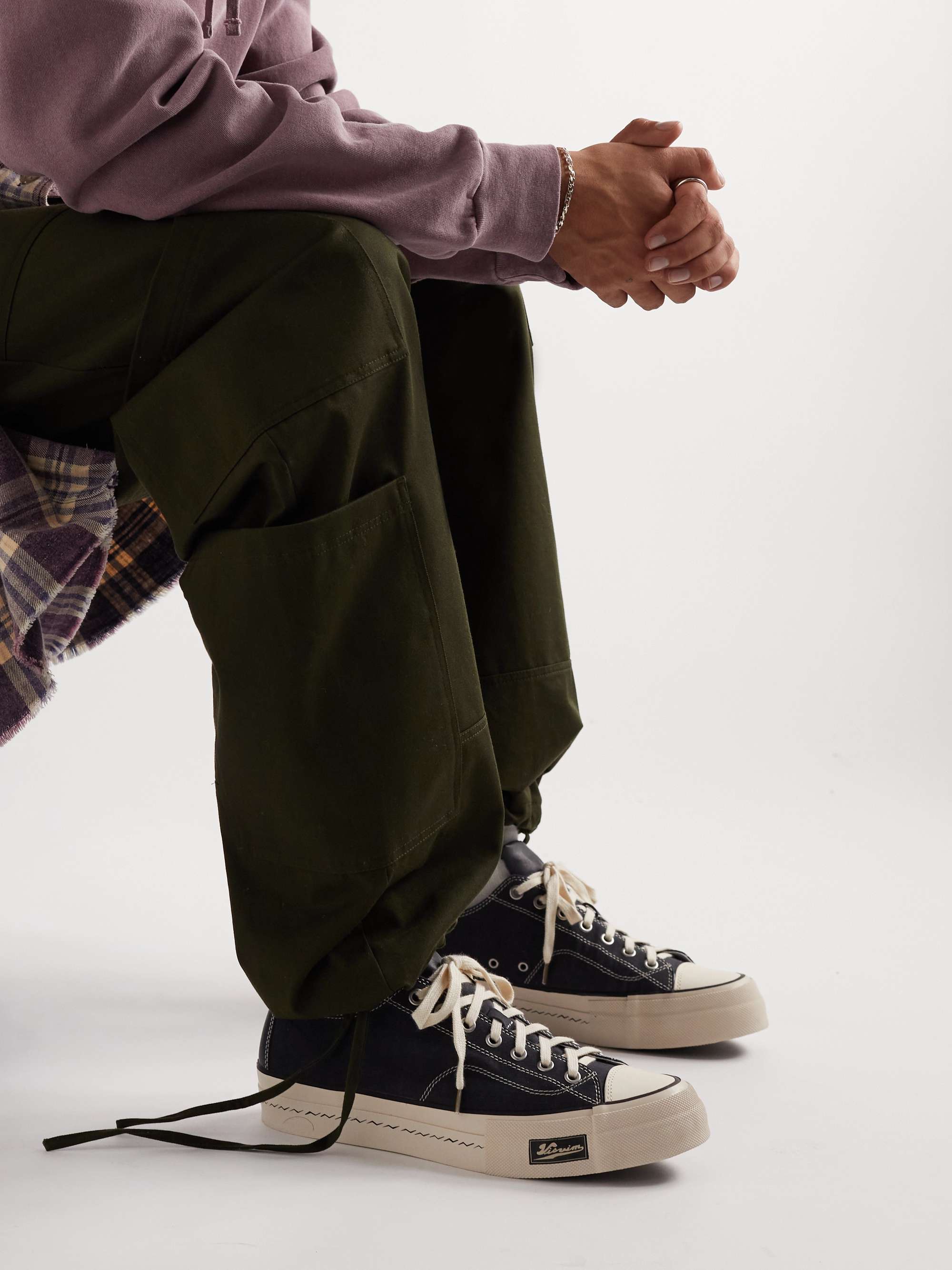 VISVIM Skagway Leather-Trimmed Canvas Sneakers