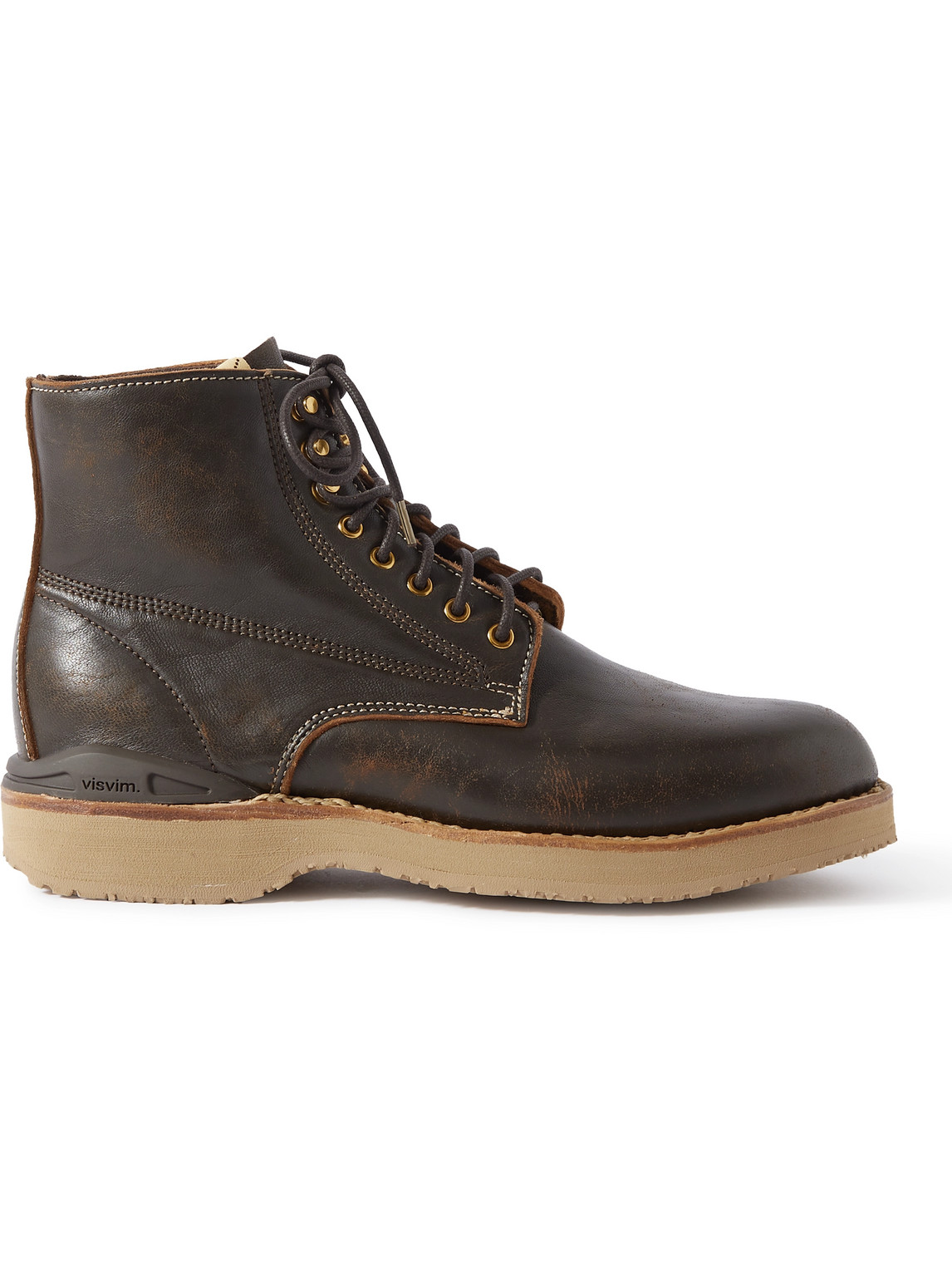 Black Brigadier Folk Leather Boots In Brown