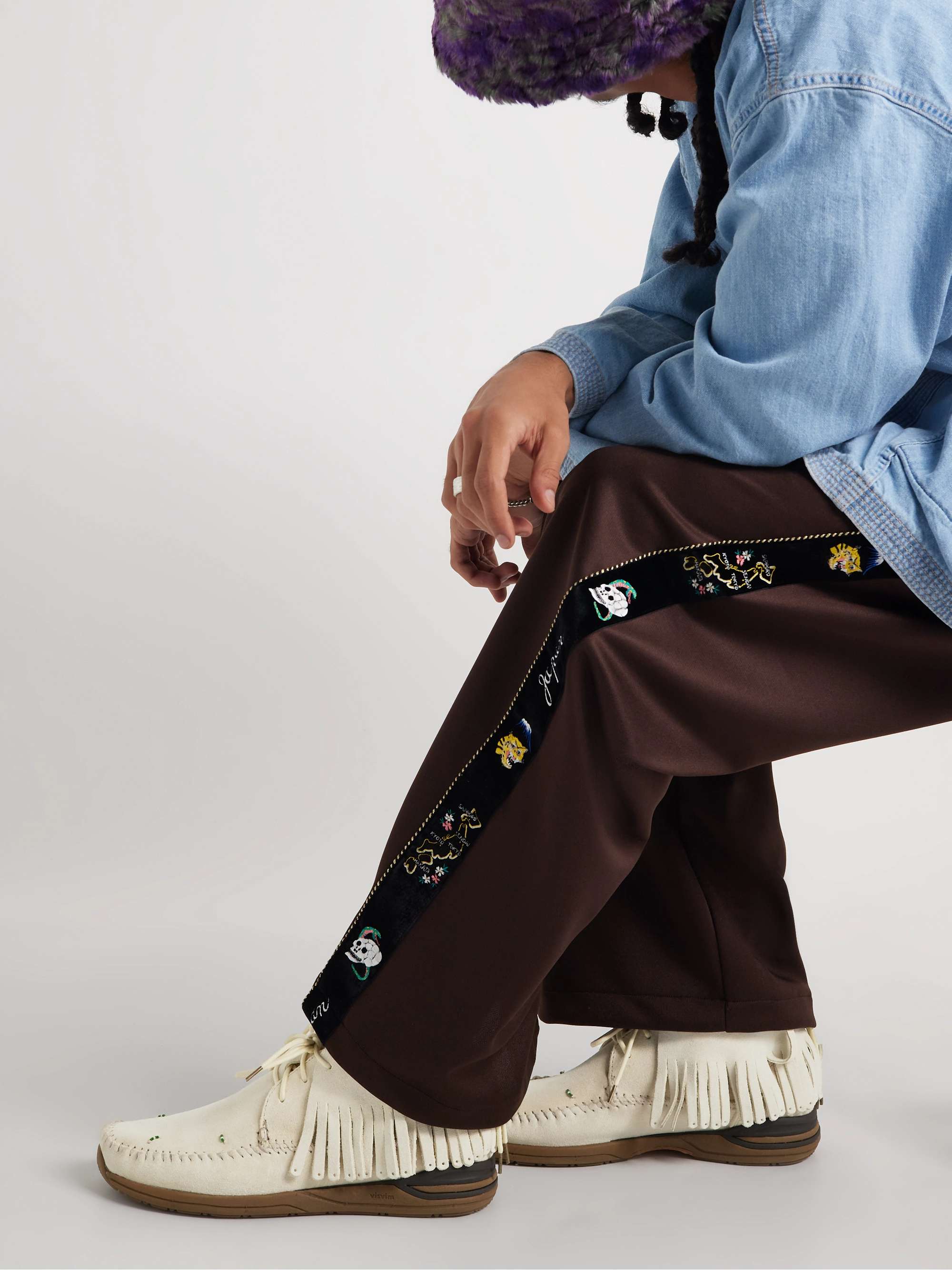 VISVIM FBT Shaman-Folk Fringed Beaded Suede Boots