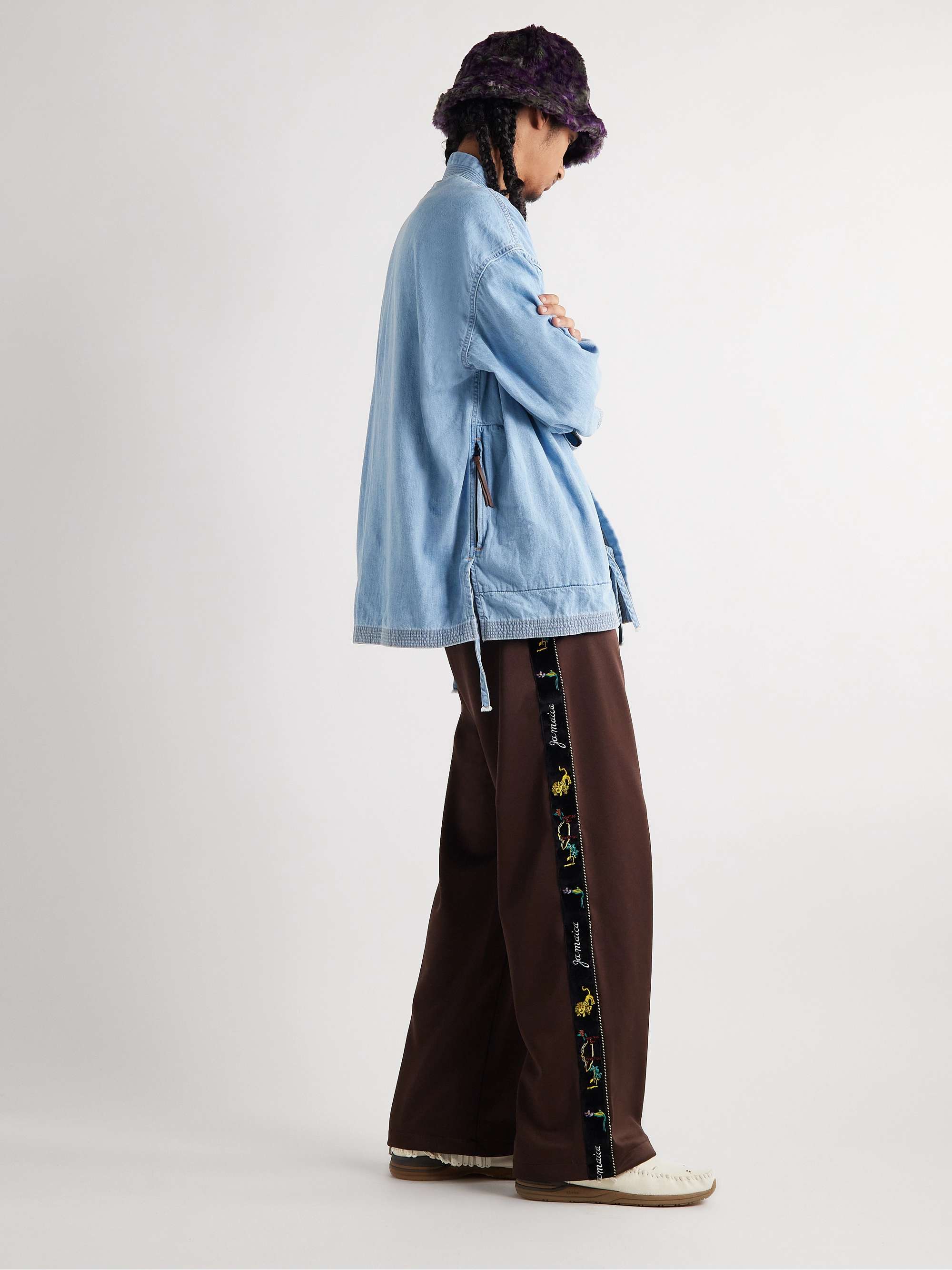 VISVIM FBT Shaman-Folk Fringed Beaded Suede Boots