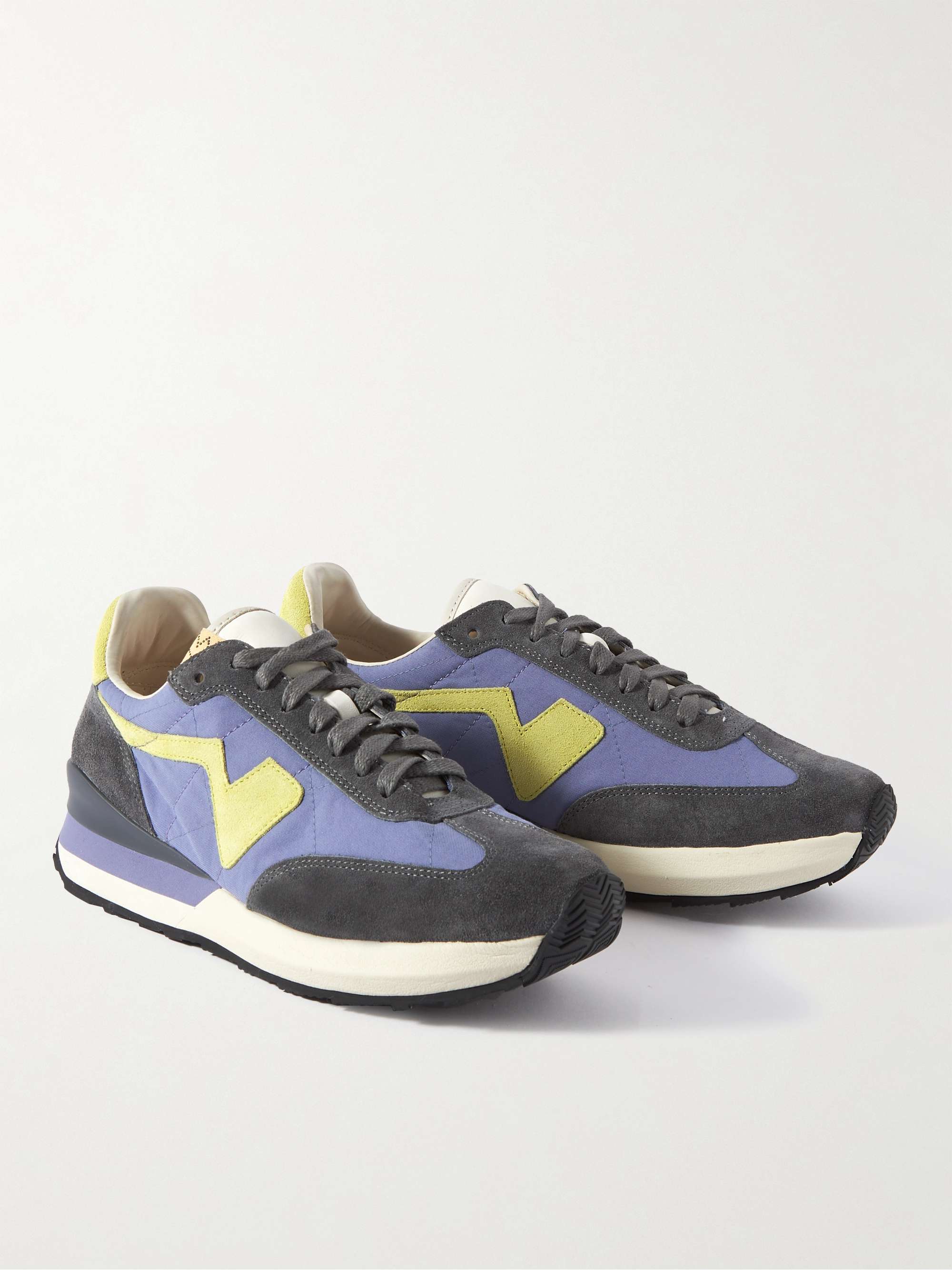 VISVIM FKT Runner Suede and Leather-Trimmed Nylon-Blend Sneakers