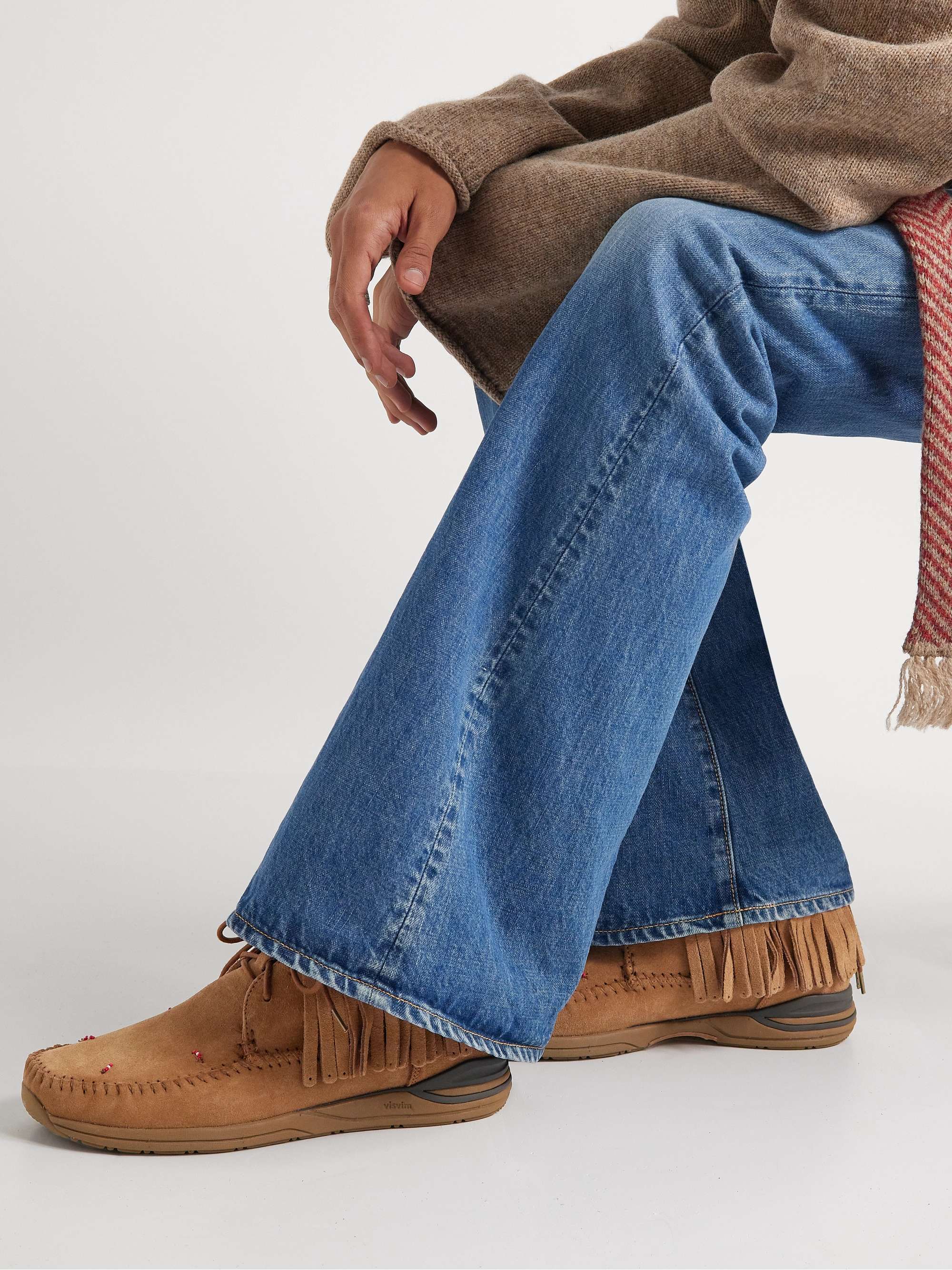 FBT Shaman-Folk Fringed Beaded Suede Boots