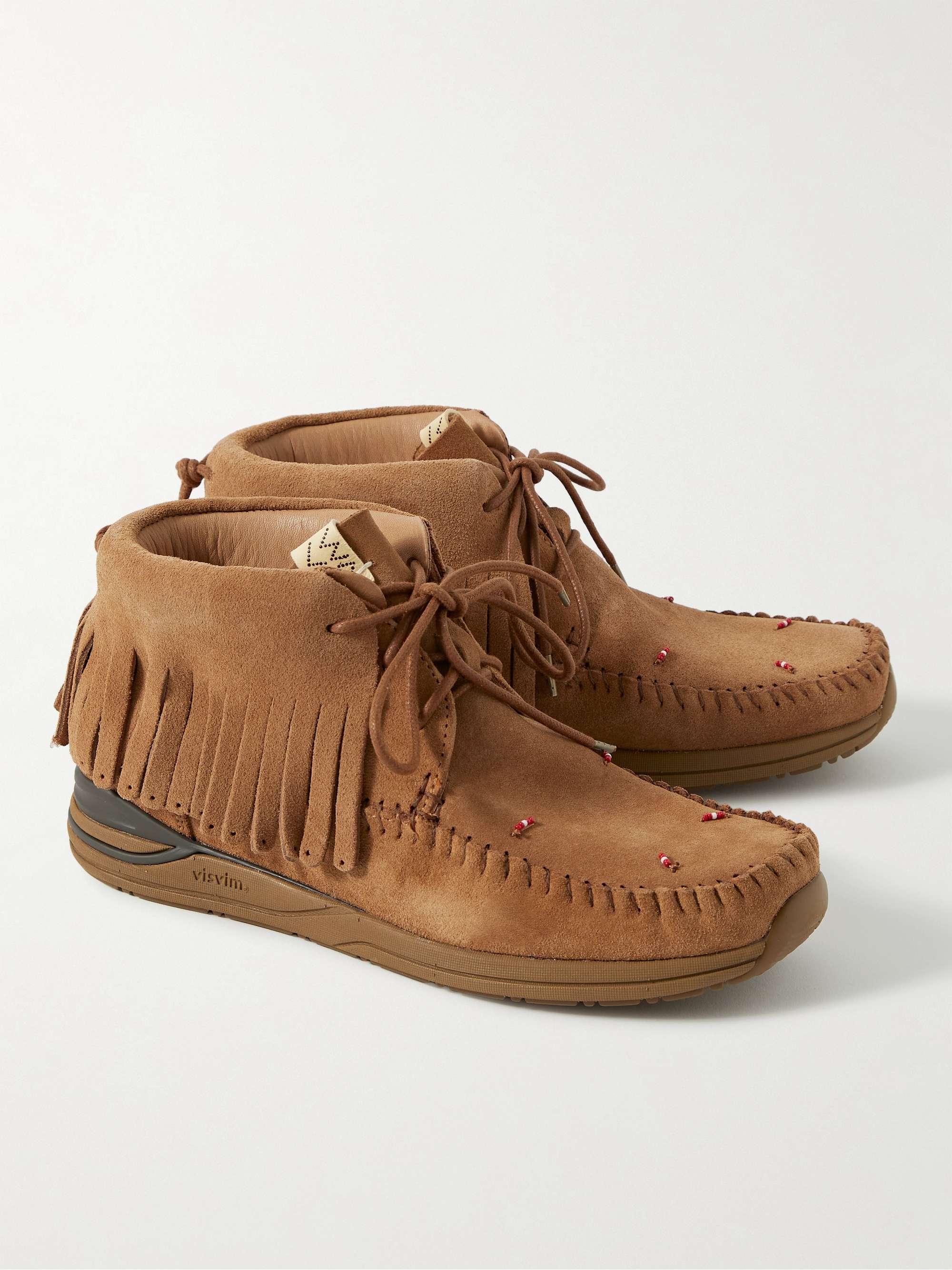 FBT Shaman-Folk Fringed Beaded Suede Boots