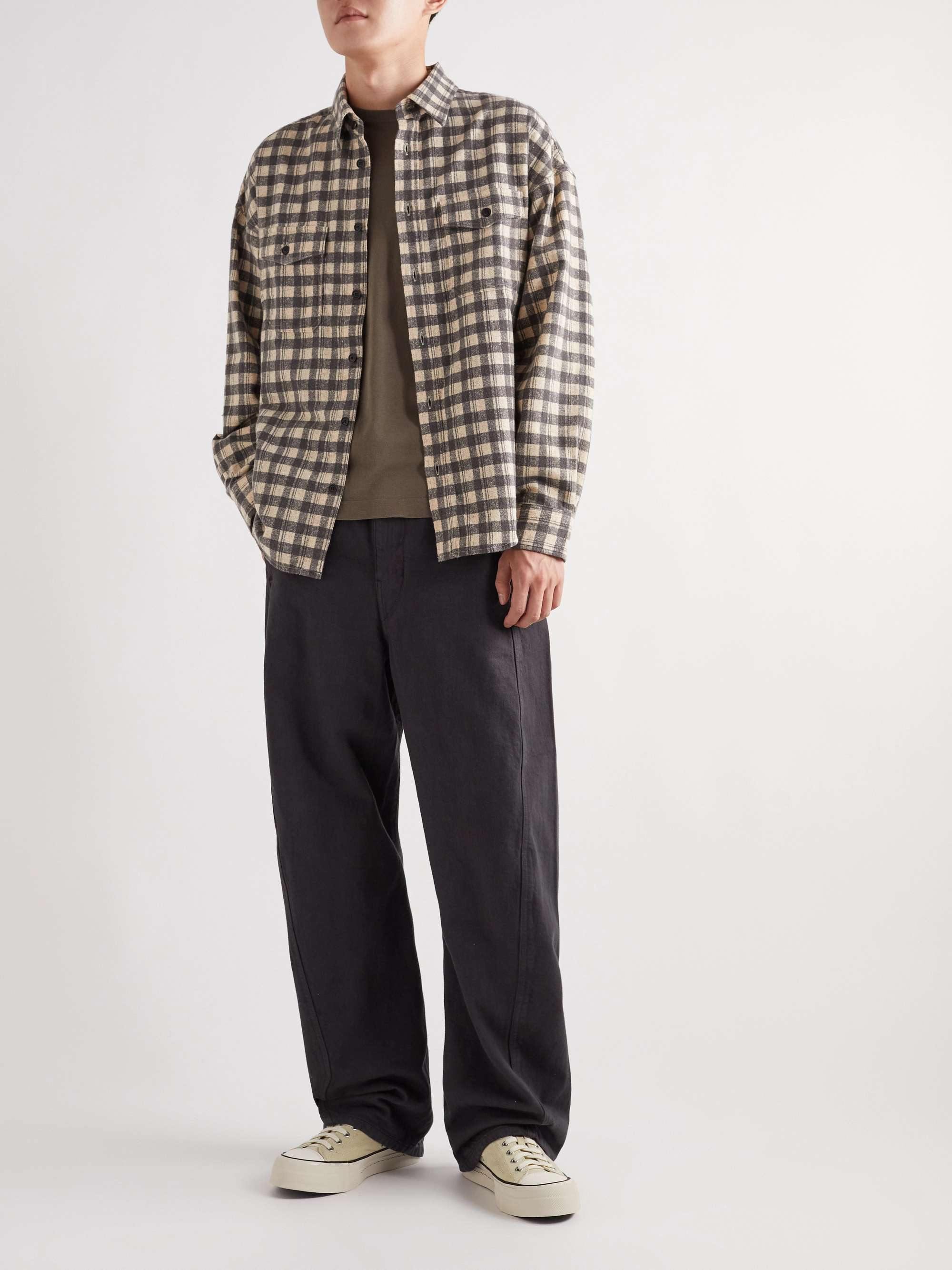 VISVIM Skagway Leather-Trimmed Canvas Sneakers