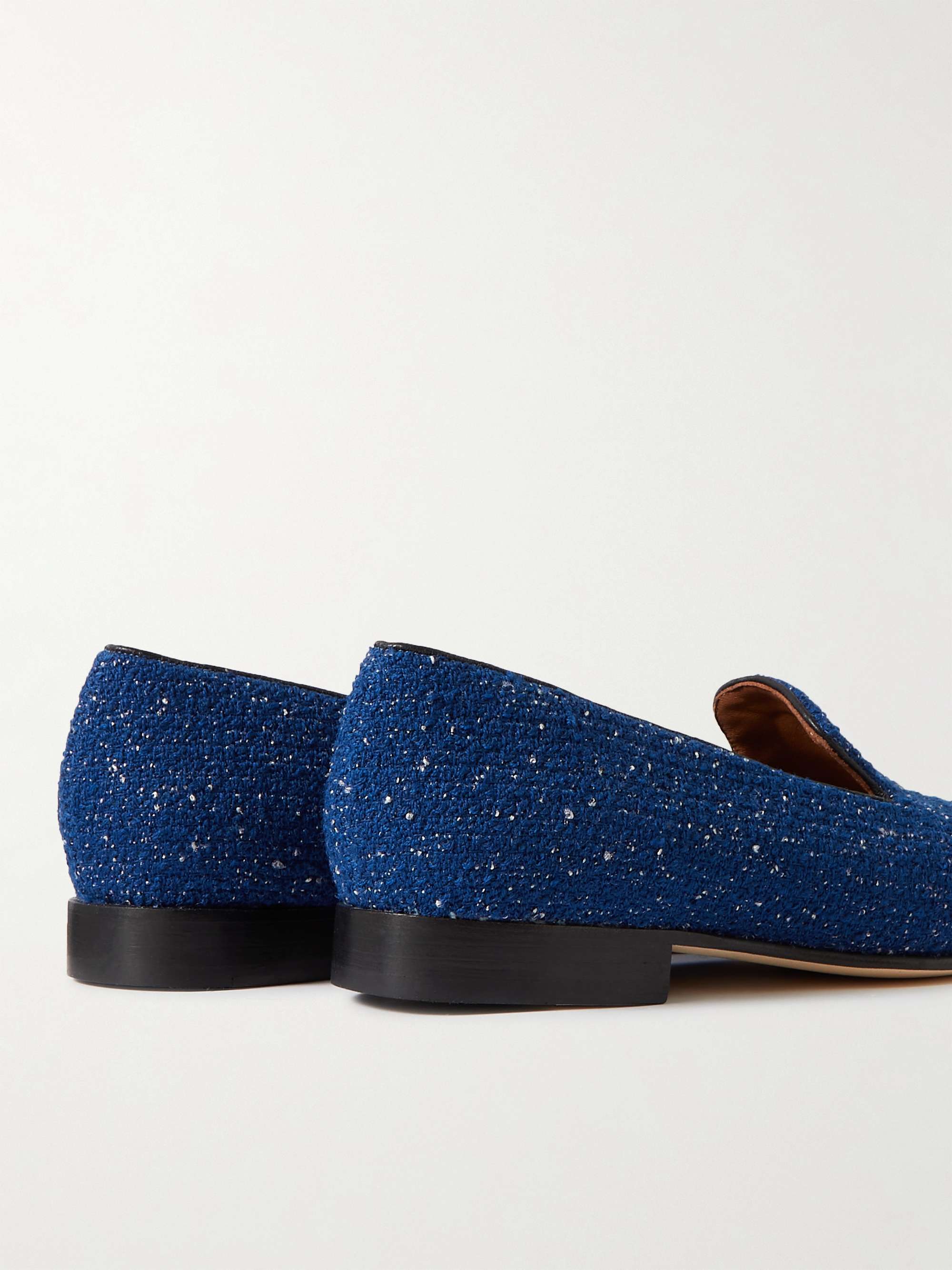 CLOTHSURGEON + Kvadrat + Arthur Sleep Leather-Trimmed Wool-Blend Bouclé Slippers