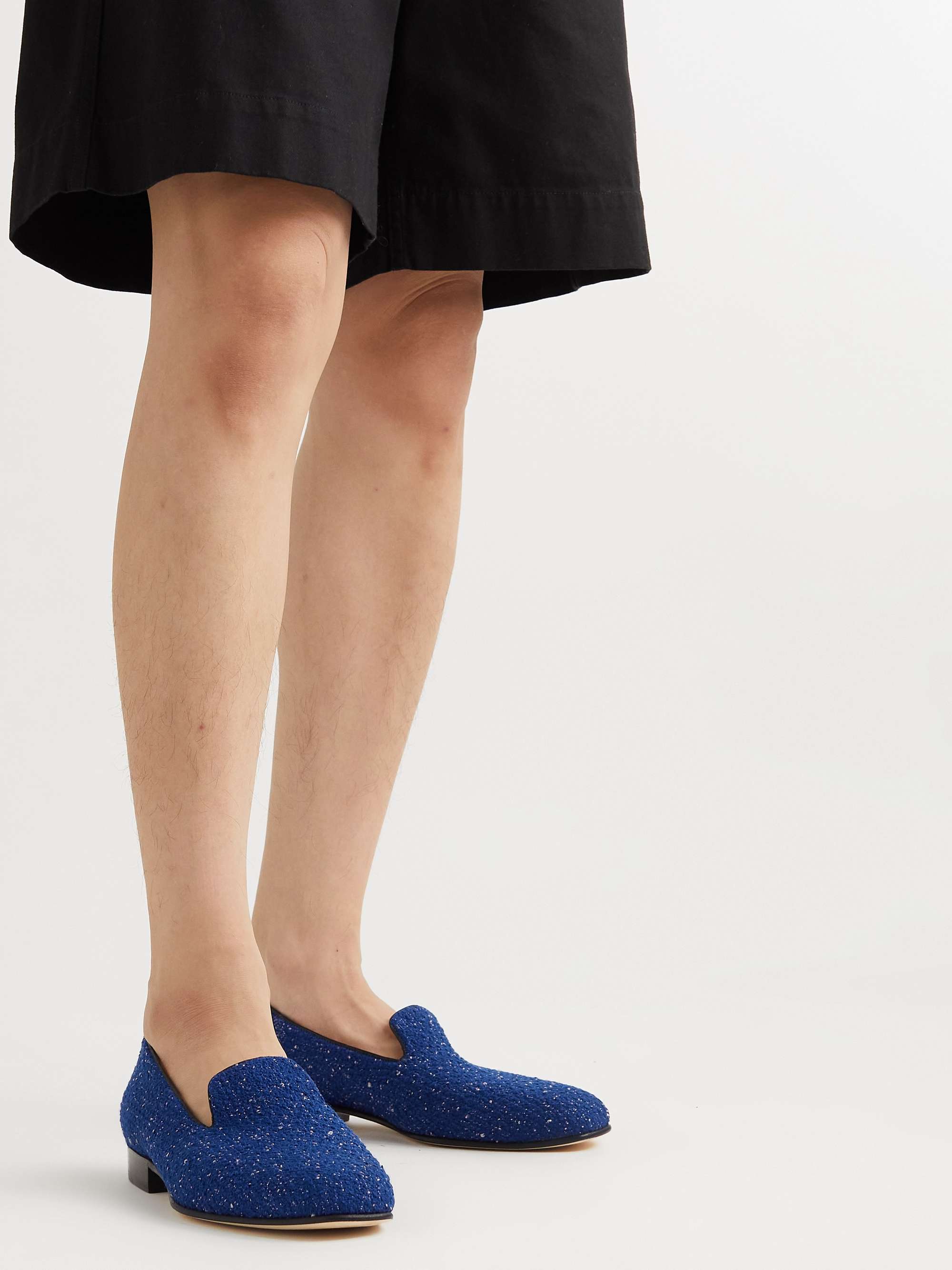 CLOTHSURGEON + Kvadrat + Arthur Sleep Leather-Trimmed Wool-Blend Bouclé Slippers