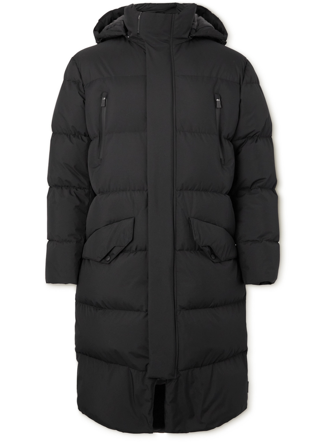 Herno Laminar Quilted Shell Hooded Jacket In Black