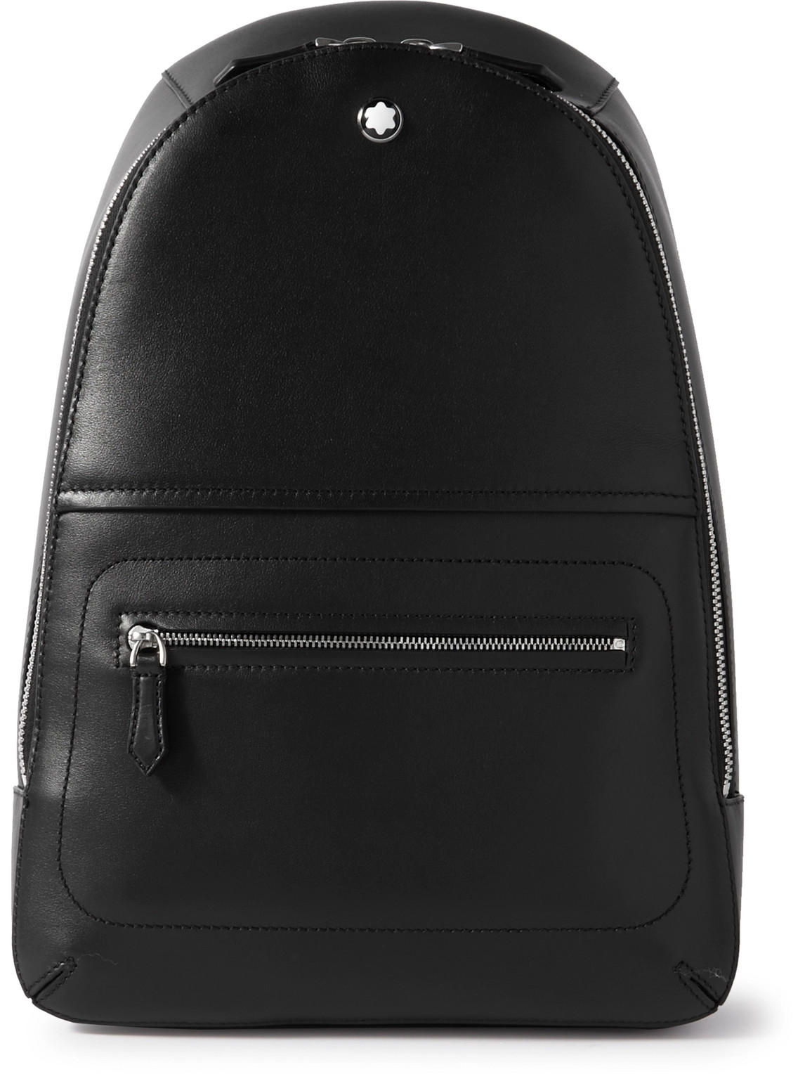 Montblanc Meisterstuck Soft Grain Leather Medium Backpack In Black