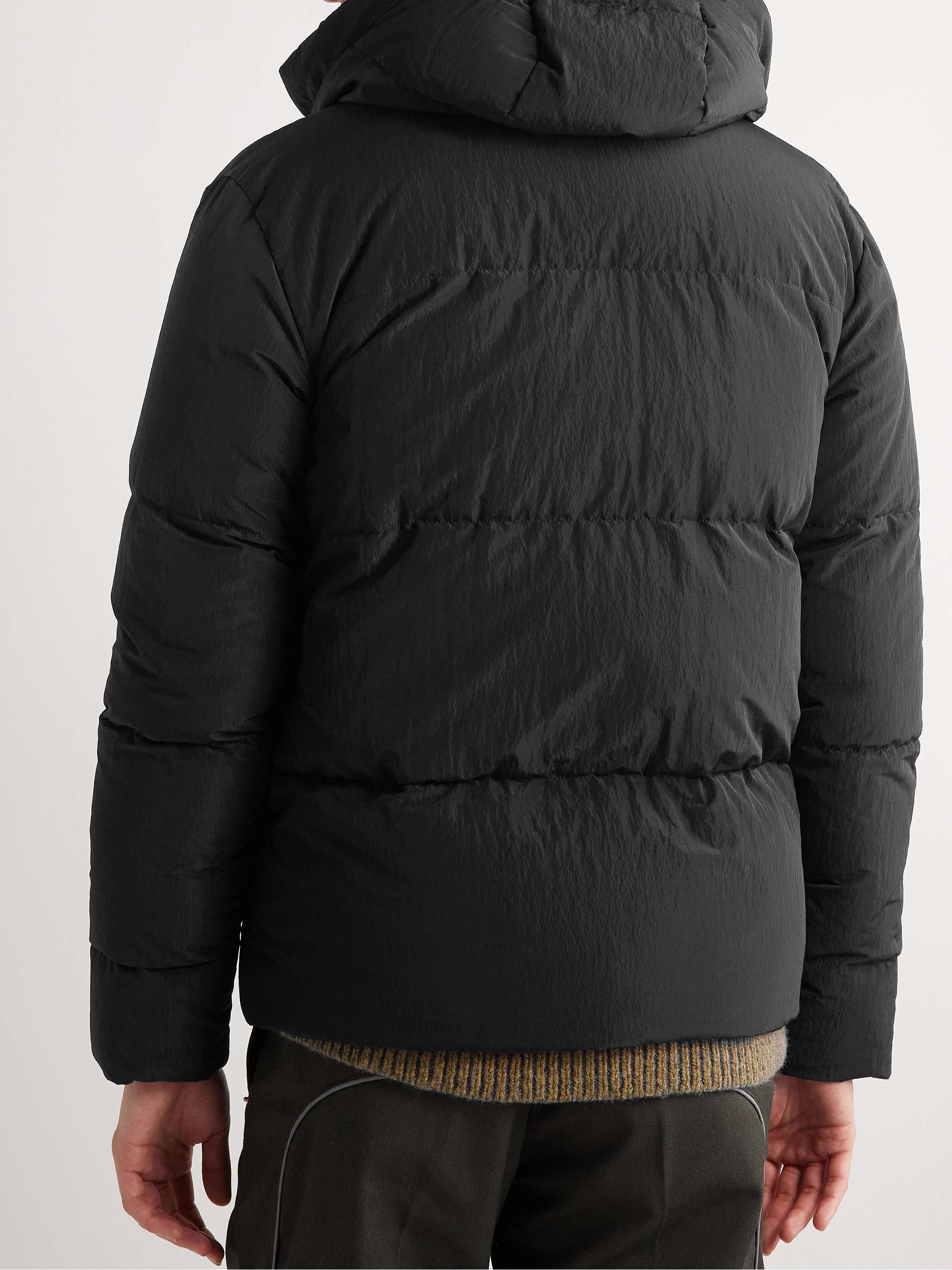 HERNO LAMINAR Quilted Crinkled-Shell Hooded Down Jacket