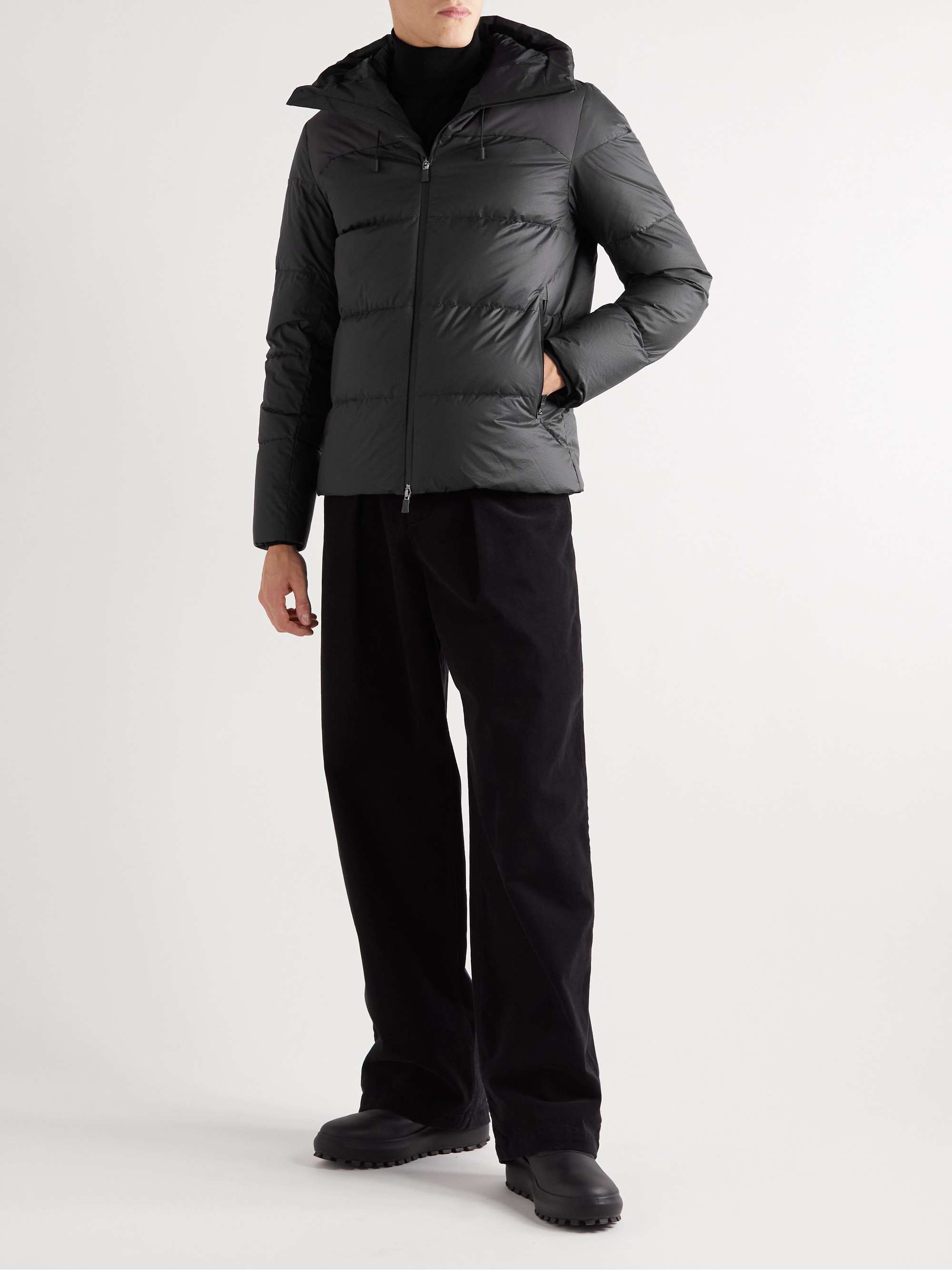 HERNO LAMINAR Flashlight Ripstop Hooded Down Jacket