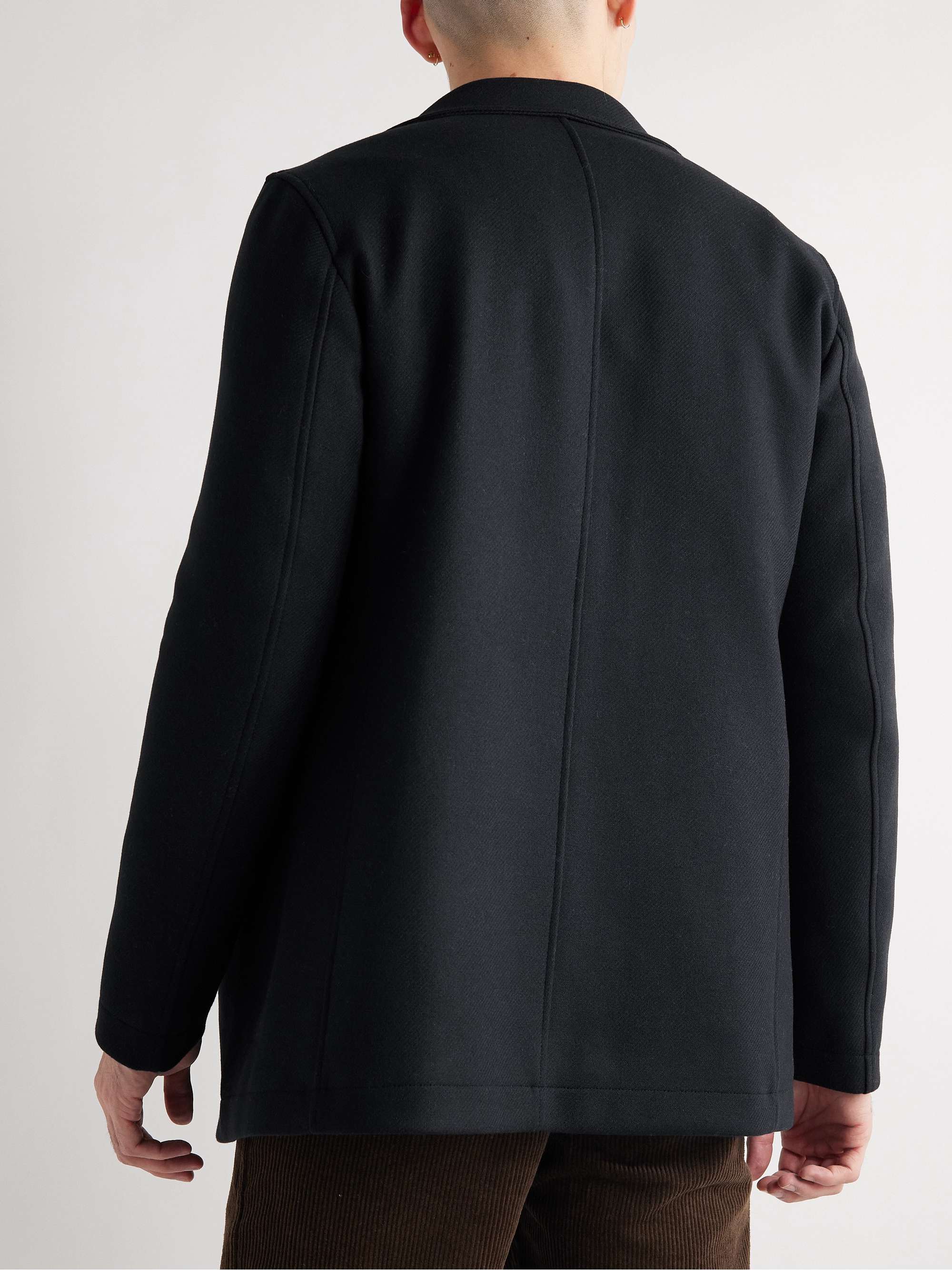 HERNO Double-Breasted Wool-Blend Twill Peacoat