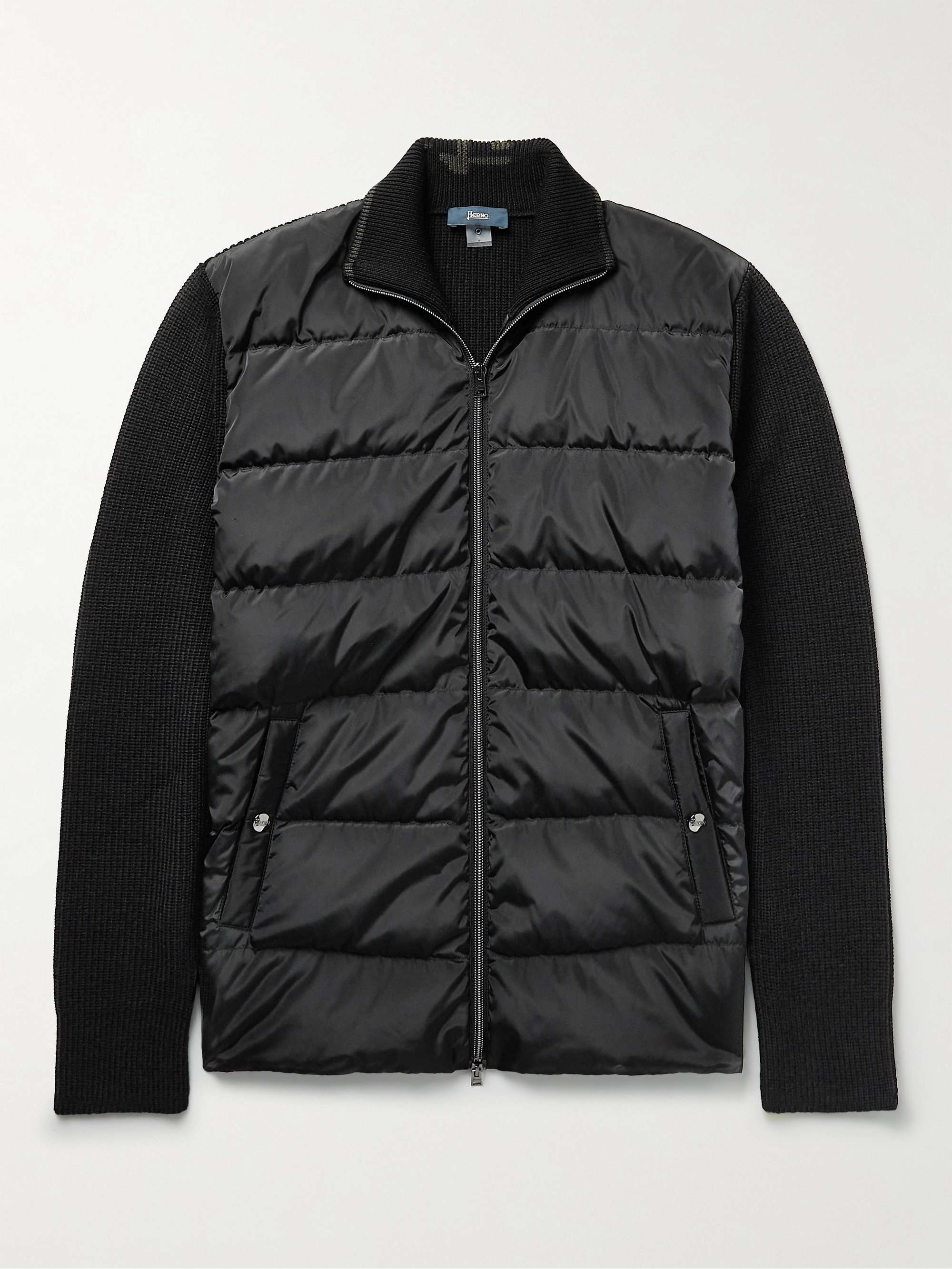 HERNO Ribbed Shell-Panelled Virgin Wool Down Jacket for Men | MR PORTER