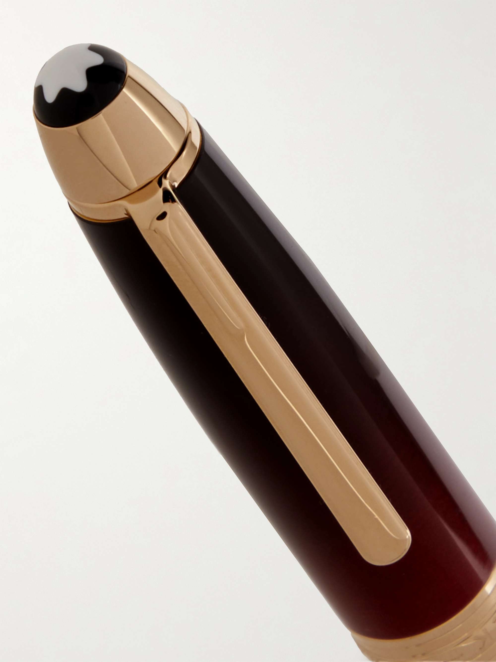 MONTBLANC Meisterstück Calligraphy Solitaire Gold-Tone and Lacquer Fountain Pen