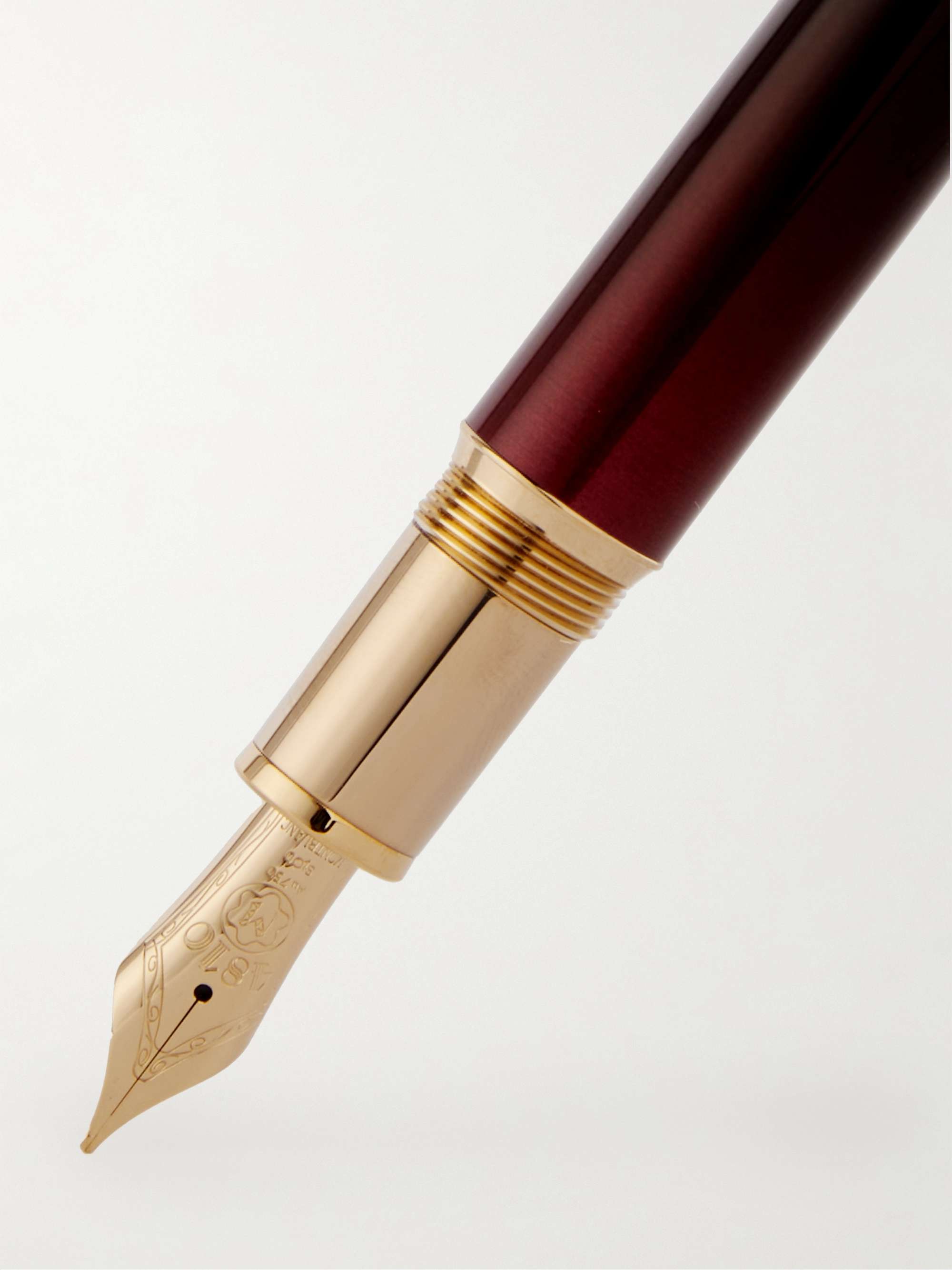 MONTBLANC Meisterstück Calligraphy Solitaire Gold-Tone and Lacquer Fountain Pen