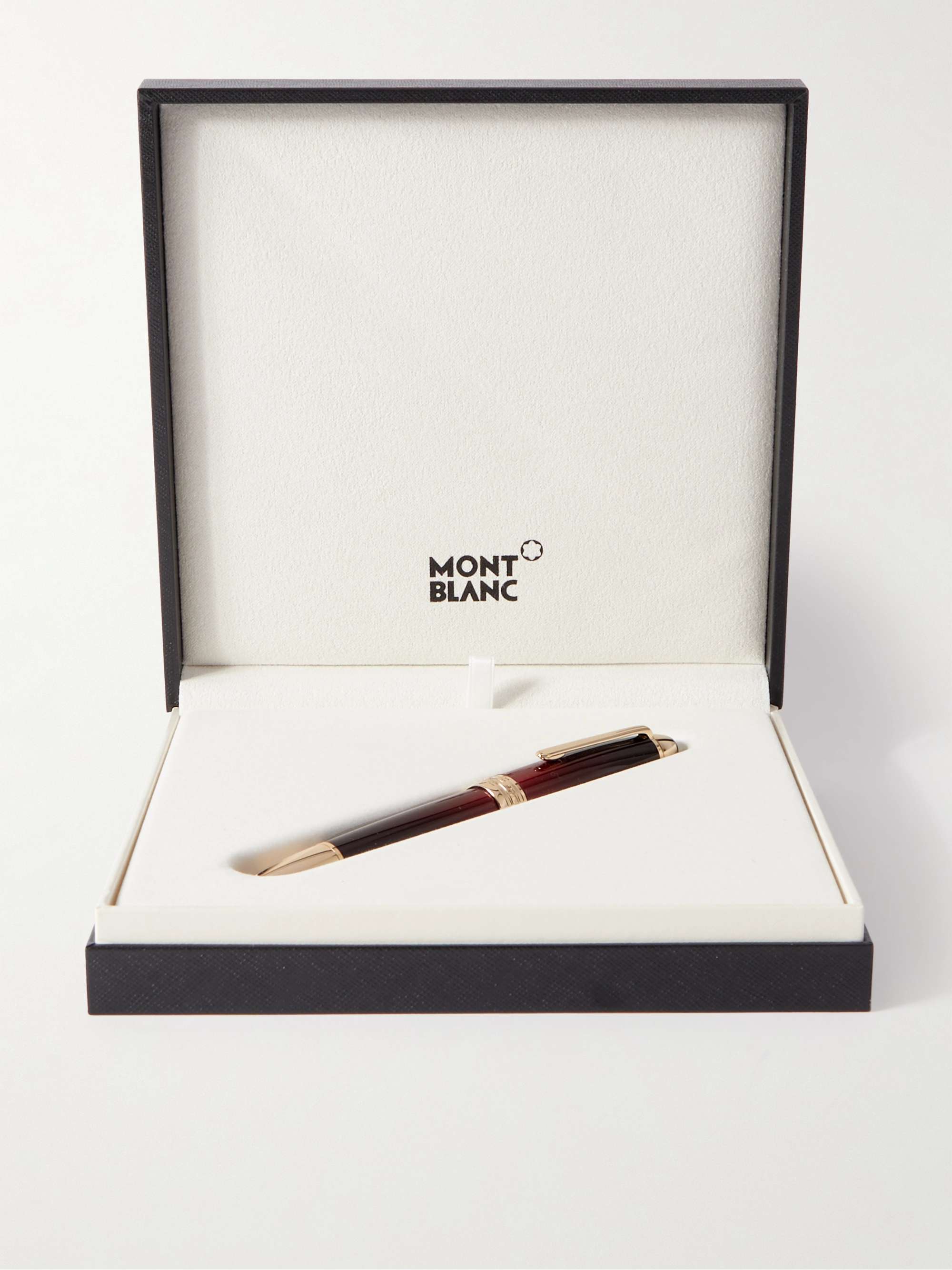 MONTBLANC Meisterstück Calligraphy Solitaire Gold-Tone and Lacquer Fountain Pen