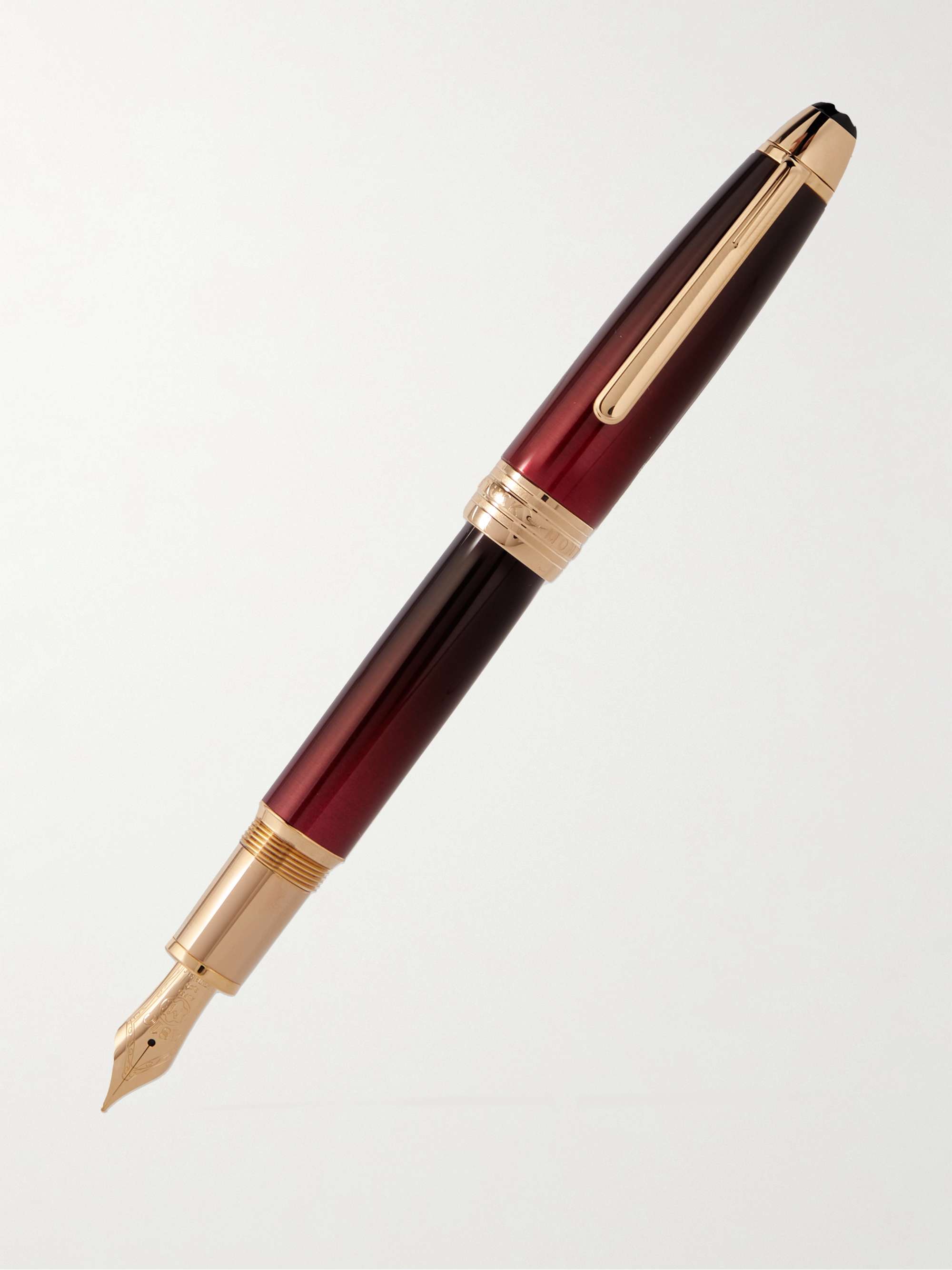 MONTBLANC Meisterstück Calligraphy Solitaire Gold-Tone and Lacquer Fountain Pen