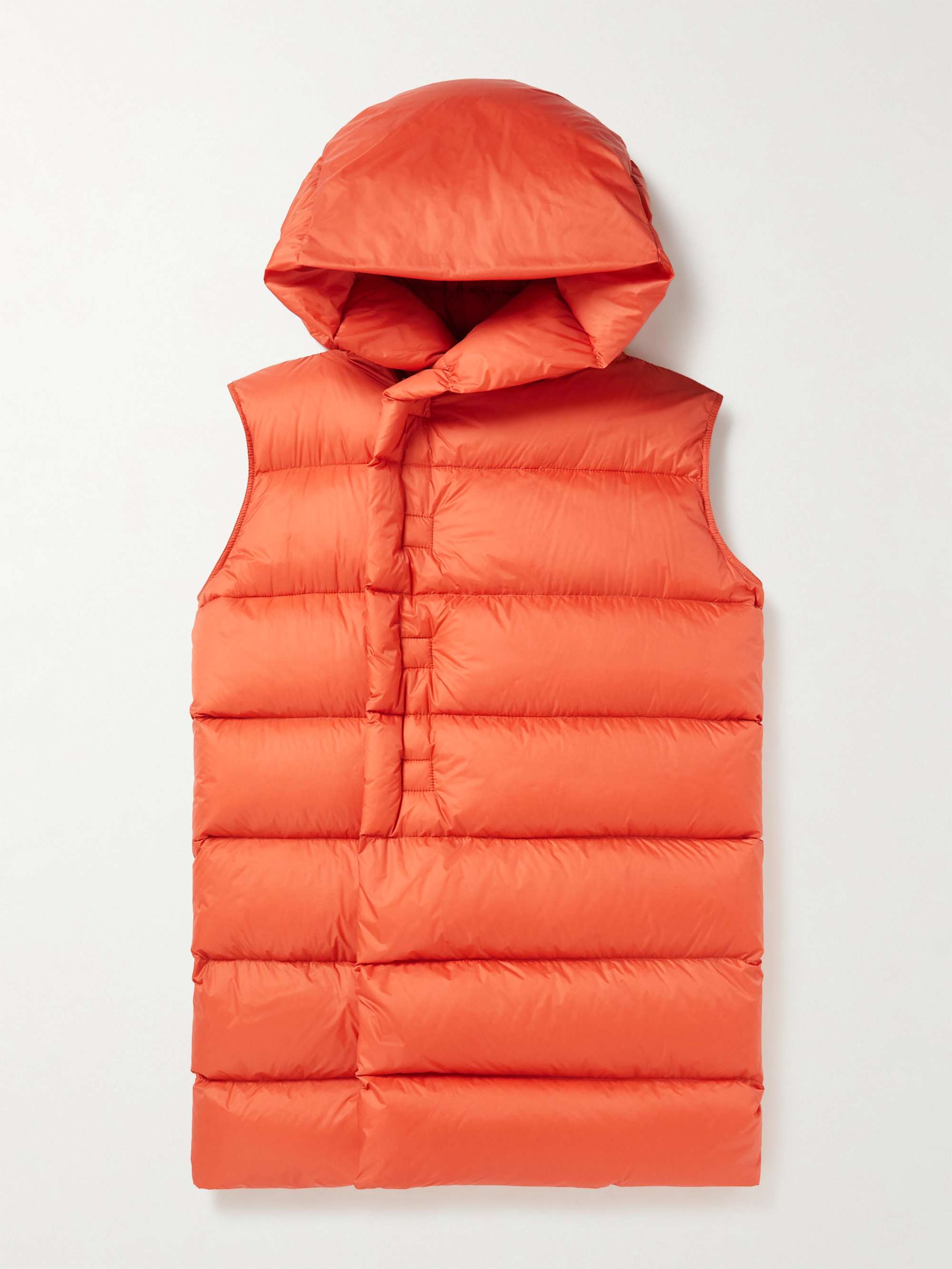 RICK OWENS KIDS Duvet Quilted Nylon Hooded Down Gilet for Men | MR