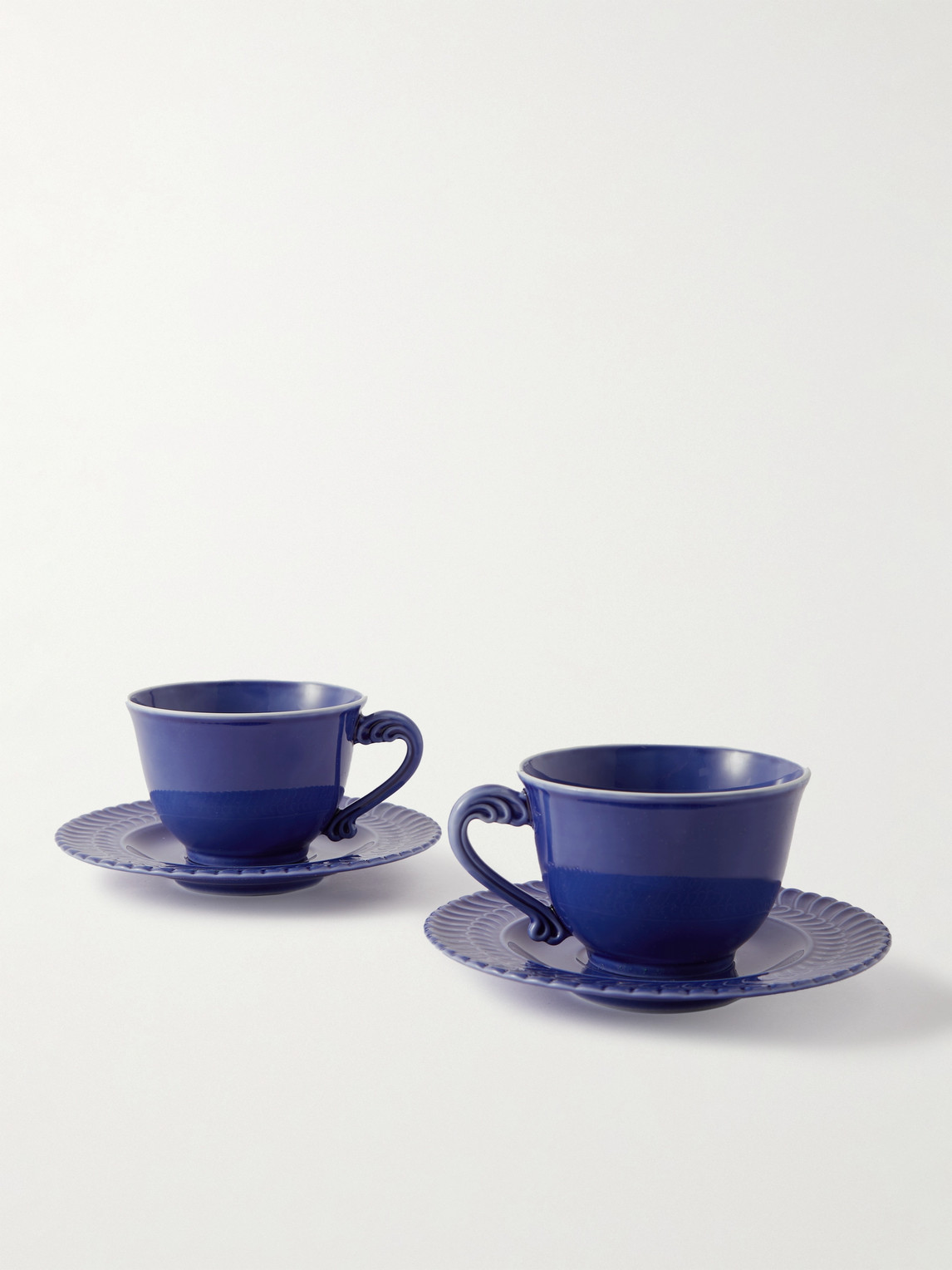 + Ginori Set of Two Porcelain Tea Cups and Saucers — 2