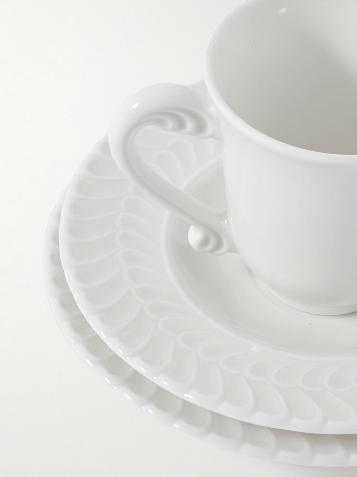  Buccellati - Porcelain Set Of Two Espresso Cups And Saucers - Men - White 