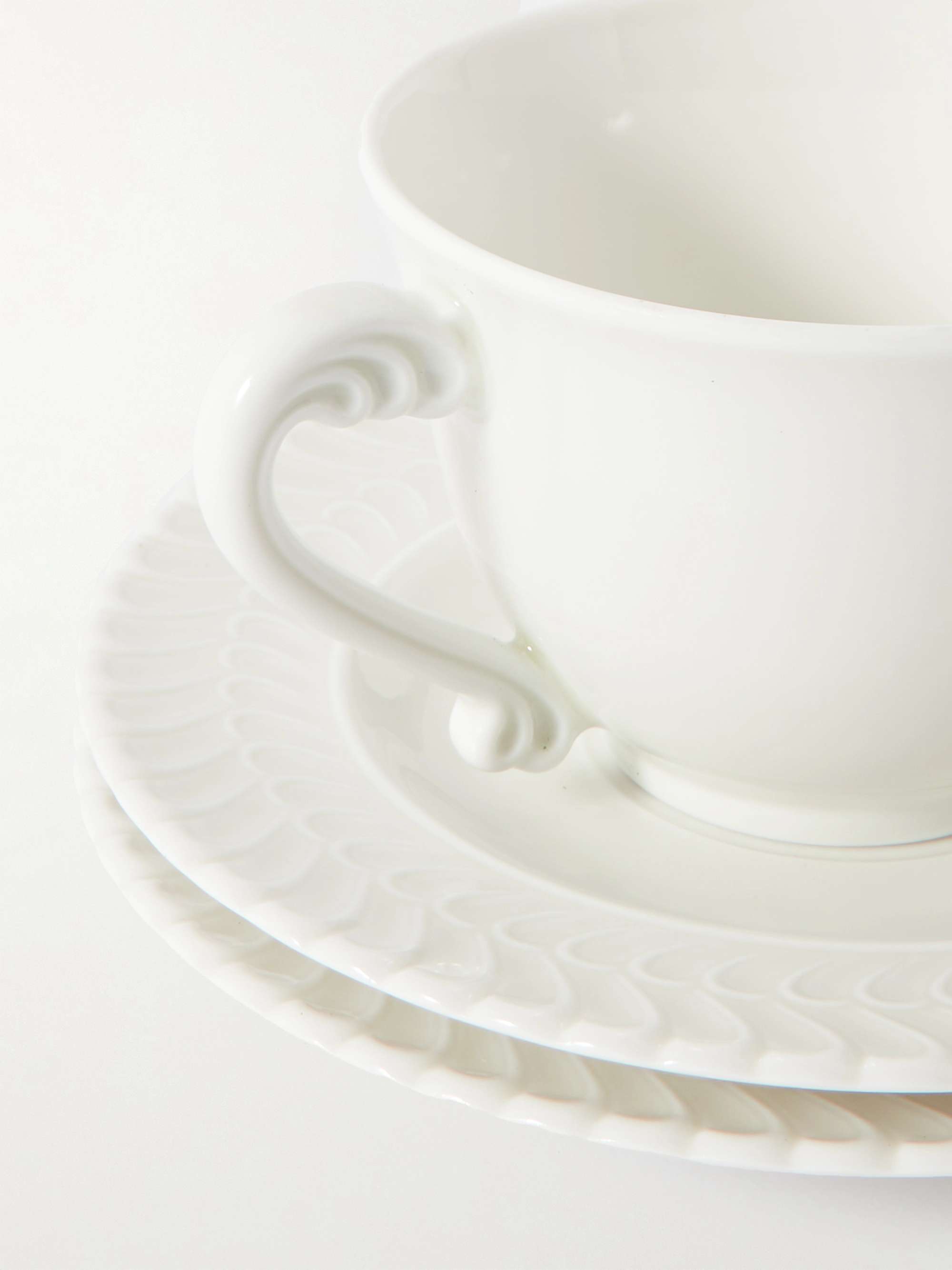 BUCCELLATI + Ginori Set of Two Porcelain Tea Cups and Saucers