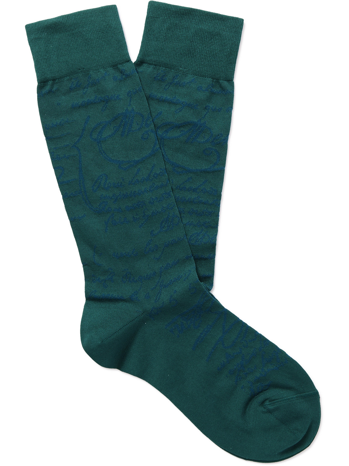 Berluti Cotton-blend Jacquard Socks In Blue