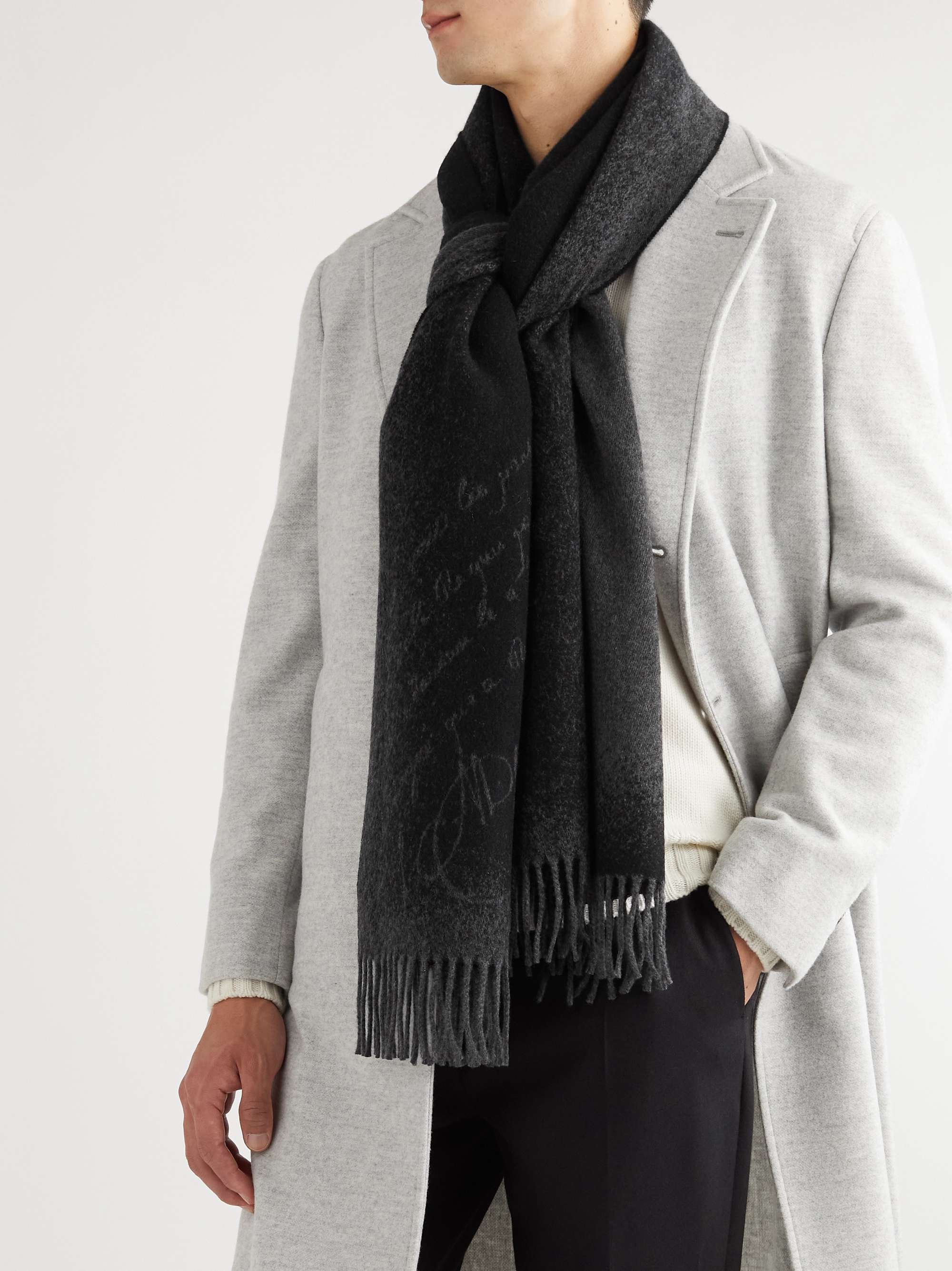 Scritto Cashmere-Jacquard Scarf