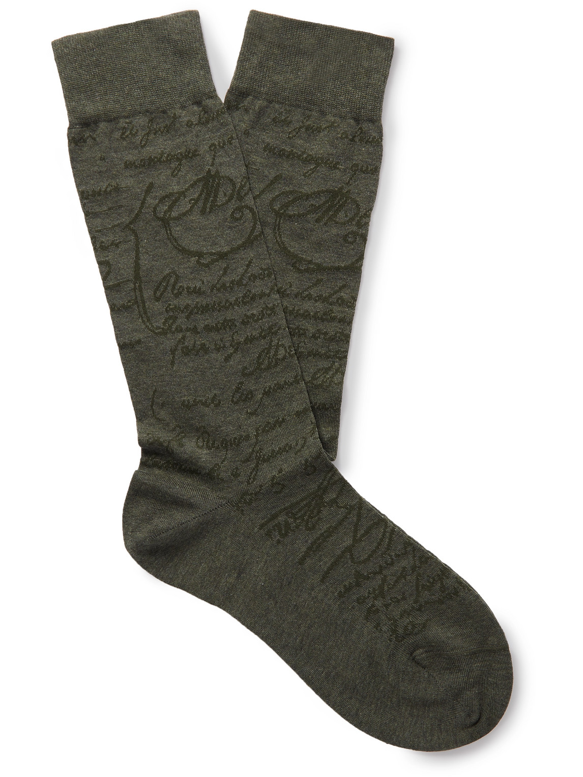 Berluti Cotton-blend Jacquard Socks In Grey