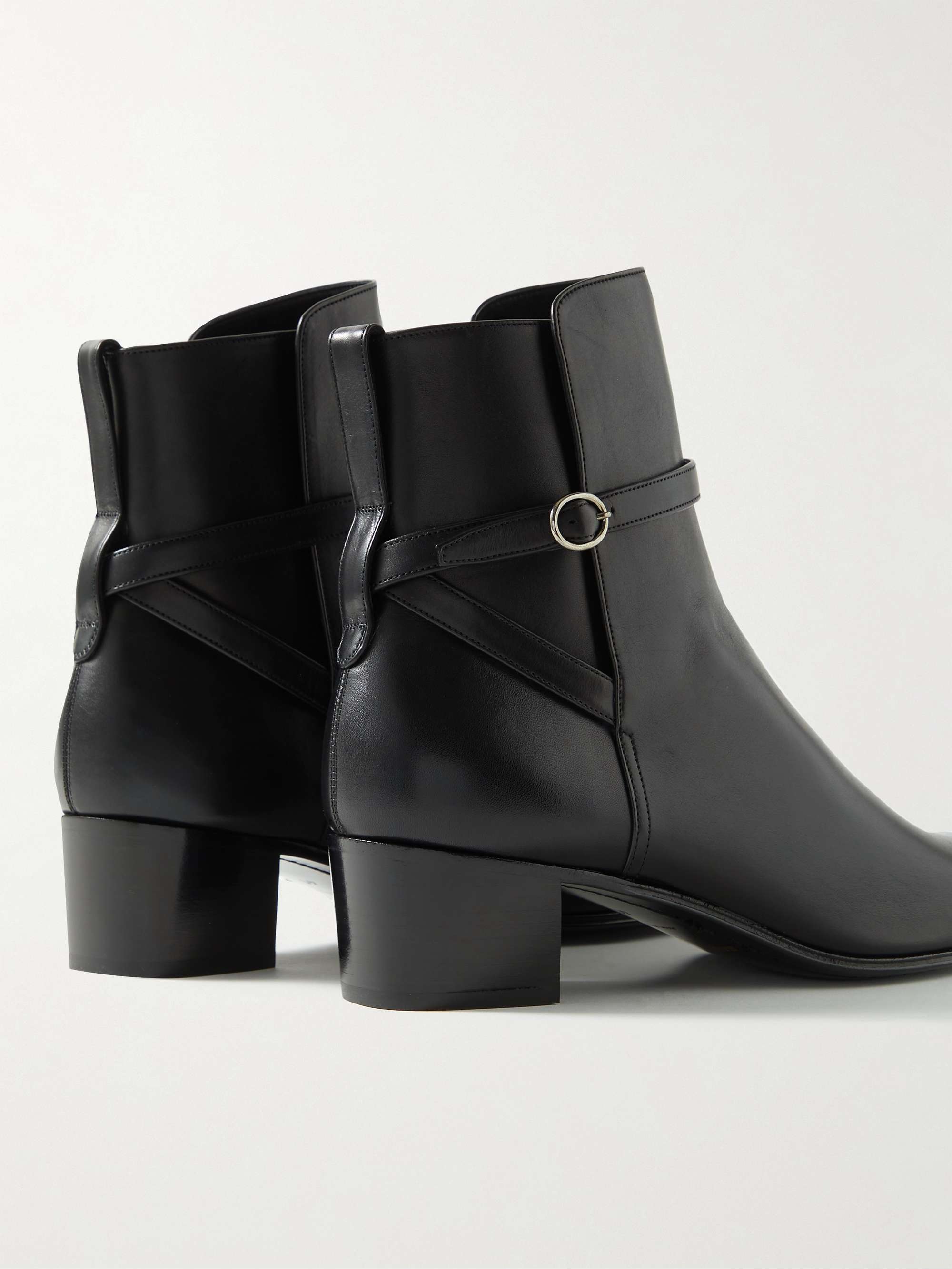SAINT LAURENT Terry Jodhpur Leather Boots