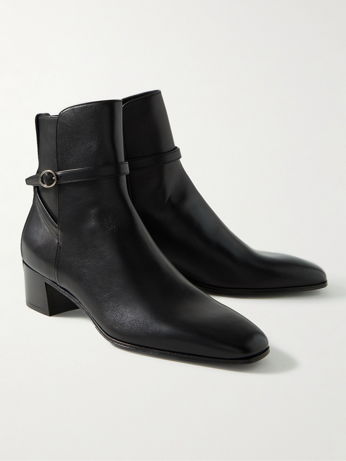 Shop Saint Laurent Terry Jodhpur Leather Boots In Black