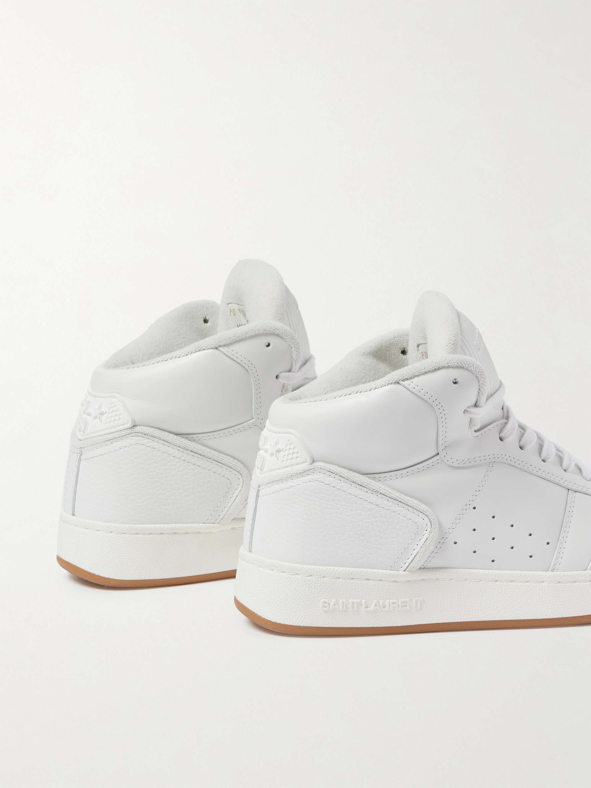 SAINT LAURENT SL/80 Perforated Leather High-Top Sneakers