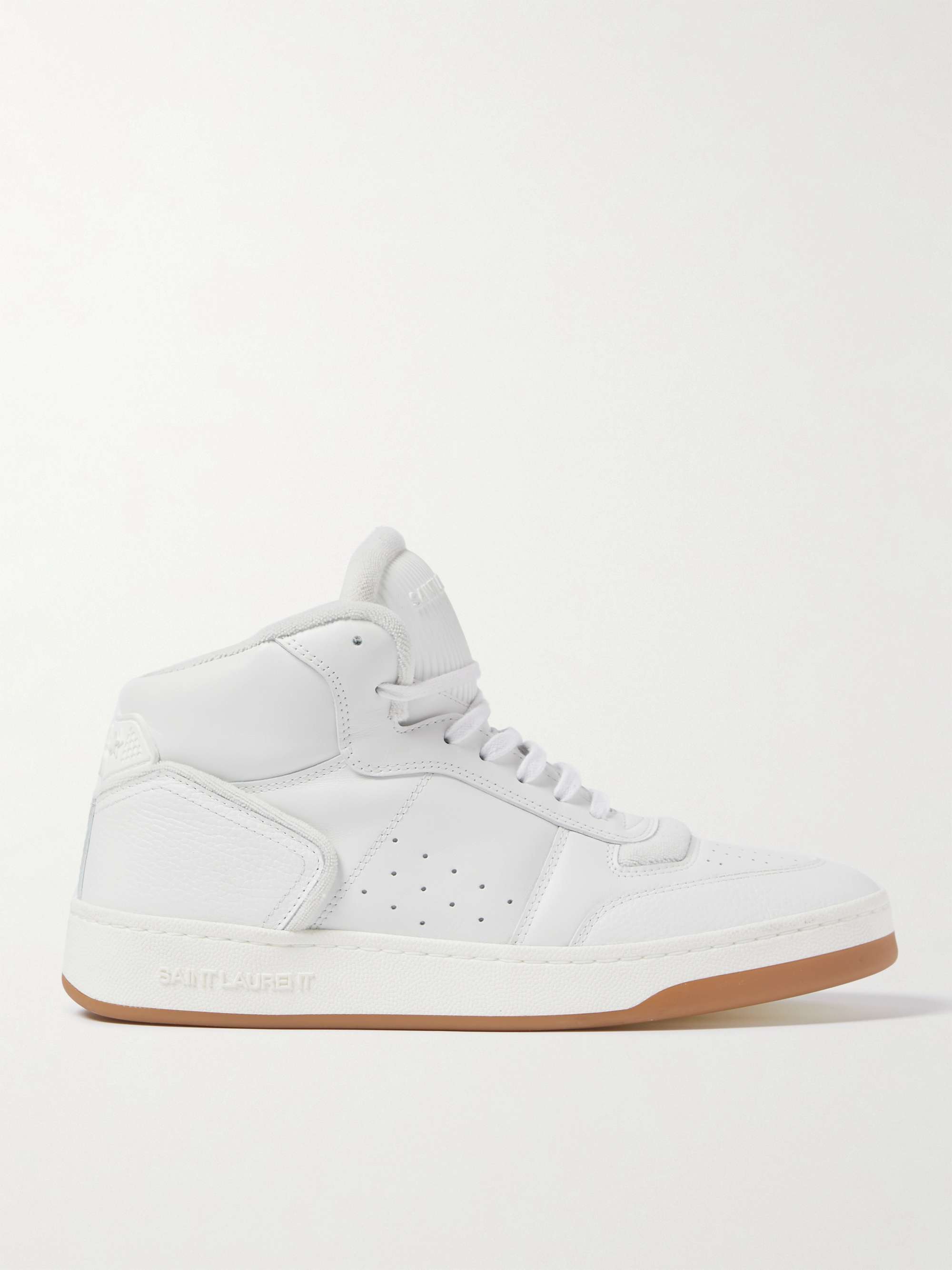 SAINT LAURENT SL/80 Perforated Leather High-Top Sneakers