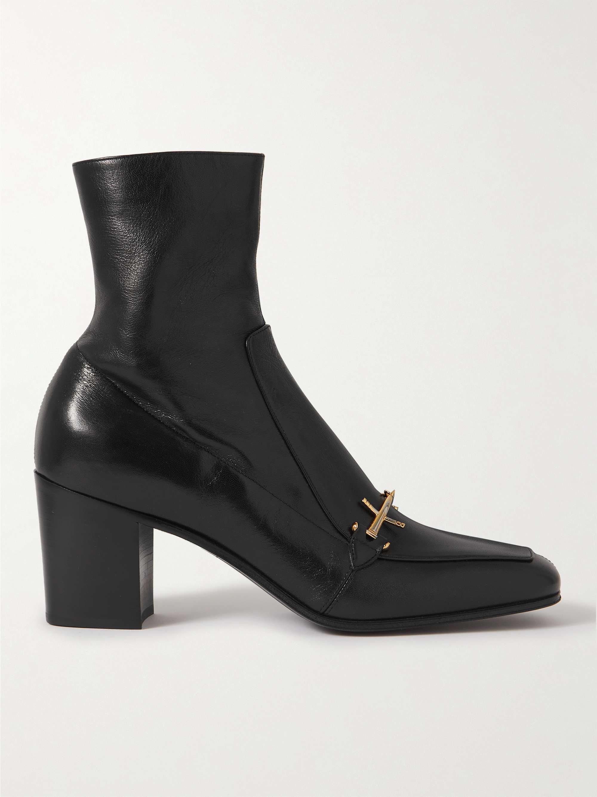 SAINT LAURENT Horsebit Leather Ankle Boots for Men | MR PORTER