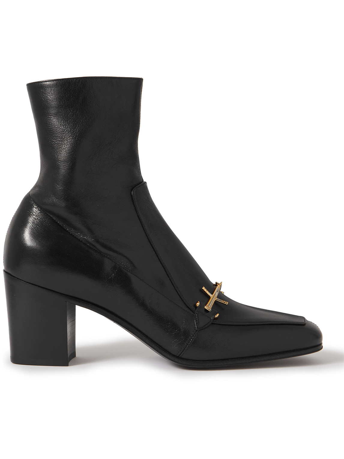 Saint Laurent Black Leather beau horsebit boots Saint Laurent - Beau leather ankle boots Saint Laurent main image 4